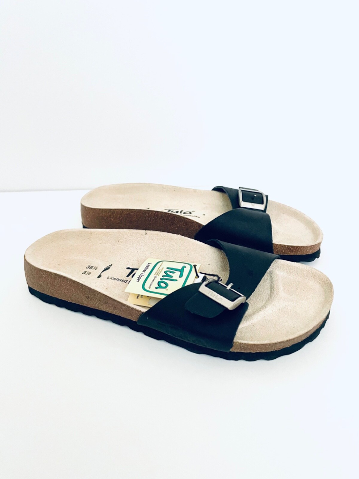 Birkenstock Tula Madrid Black Pepper Buckle Sandal Slides EU 36 37 US 5.5 6.5