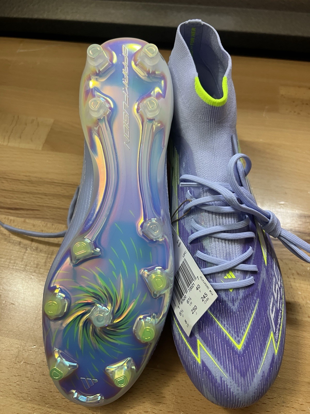 $260 Adidas F50 Sparkfusion Elite Mid FG Soccer Cleats Violet Women’s 8 / Mens 7
