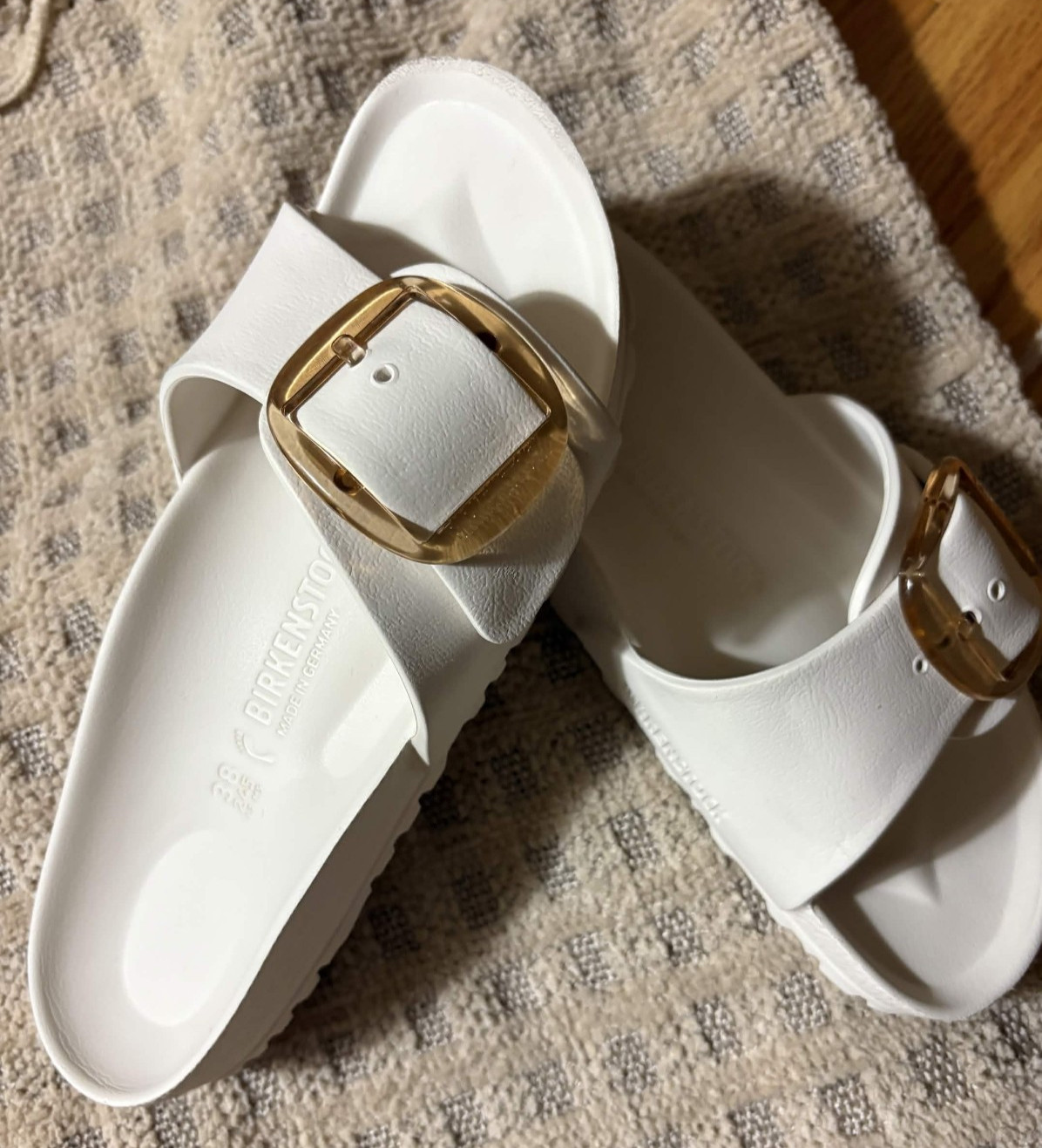 Birkenstock Madrid EVA Big Buckle Waterproof Slide Sandals White – Size EU 38