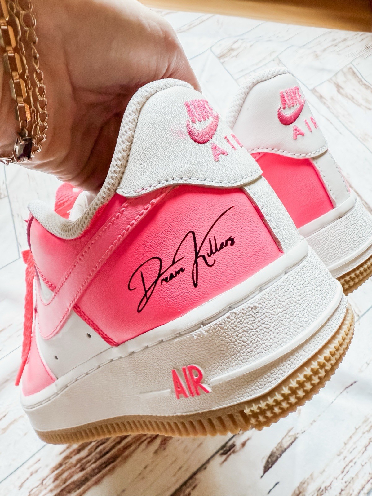 ⚡️NIKE AIR FORCE 1 LOW CUSTOM HOT PINK SNEAKER SIZE 7.5 BNIB
