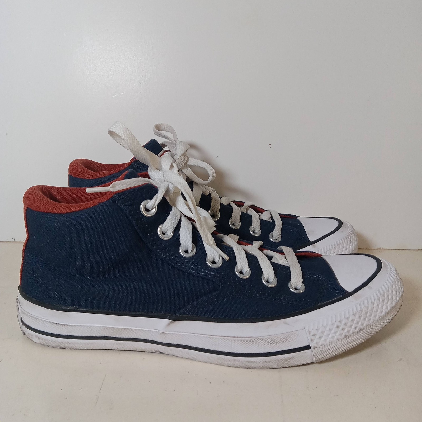Converse Mid Top Canvas Trainers Malden Street Blue A00813F Size 8 Men, 10 Women