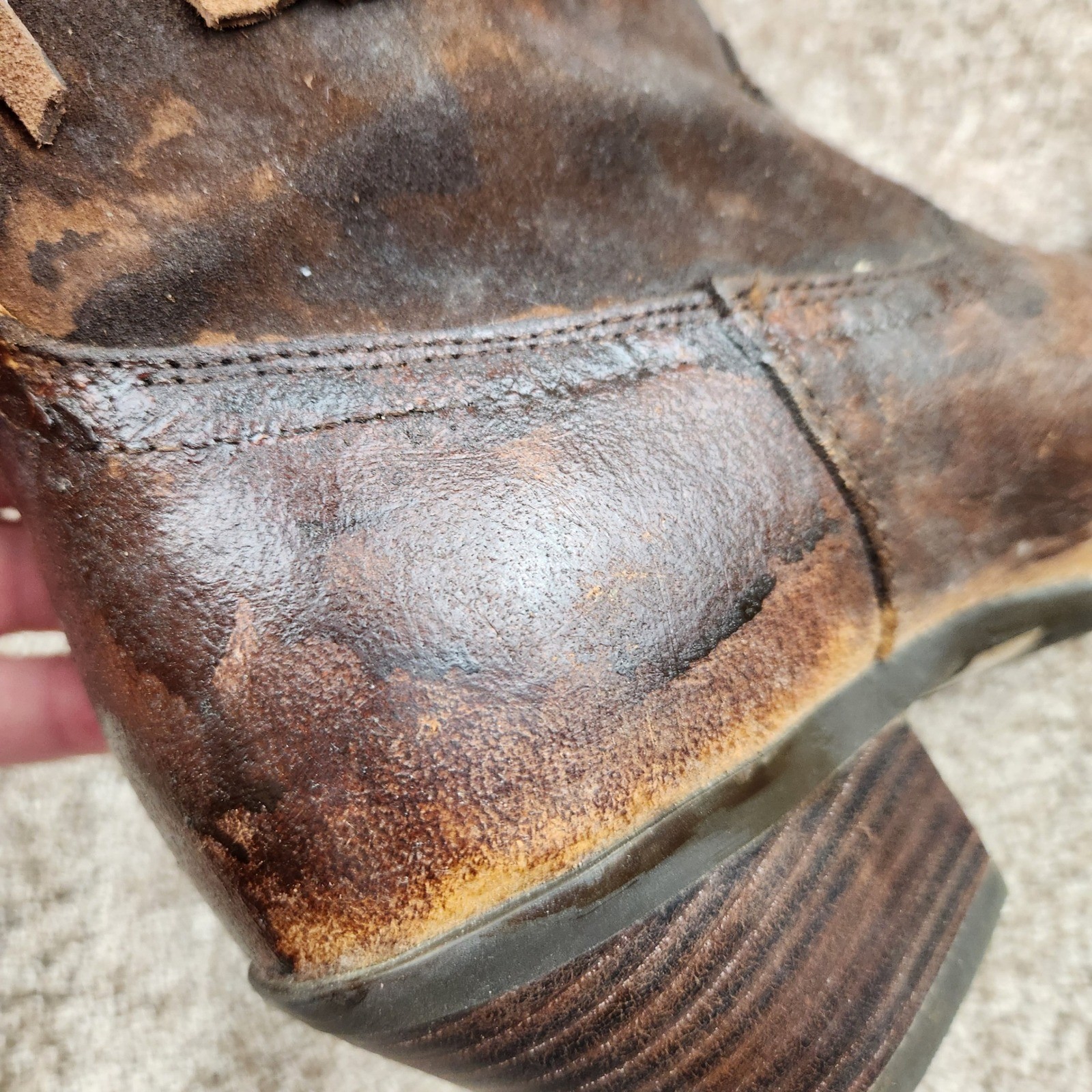 Ariat Womens Brown Leather Fringe Western Boots Floral Lining 10014102 Size 8.5B