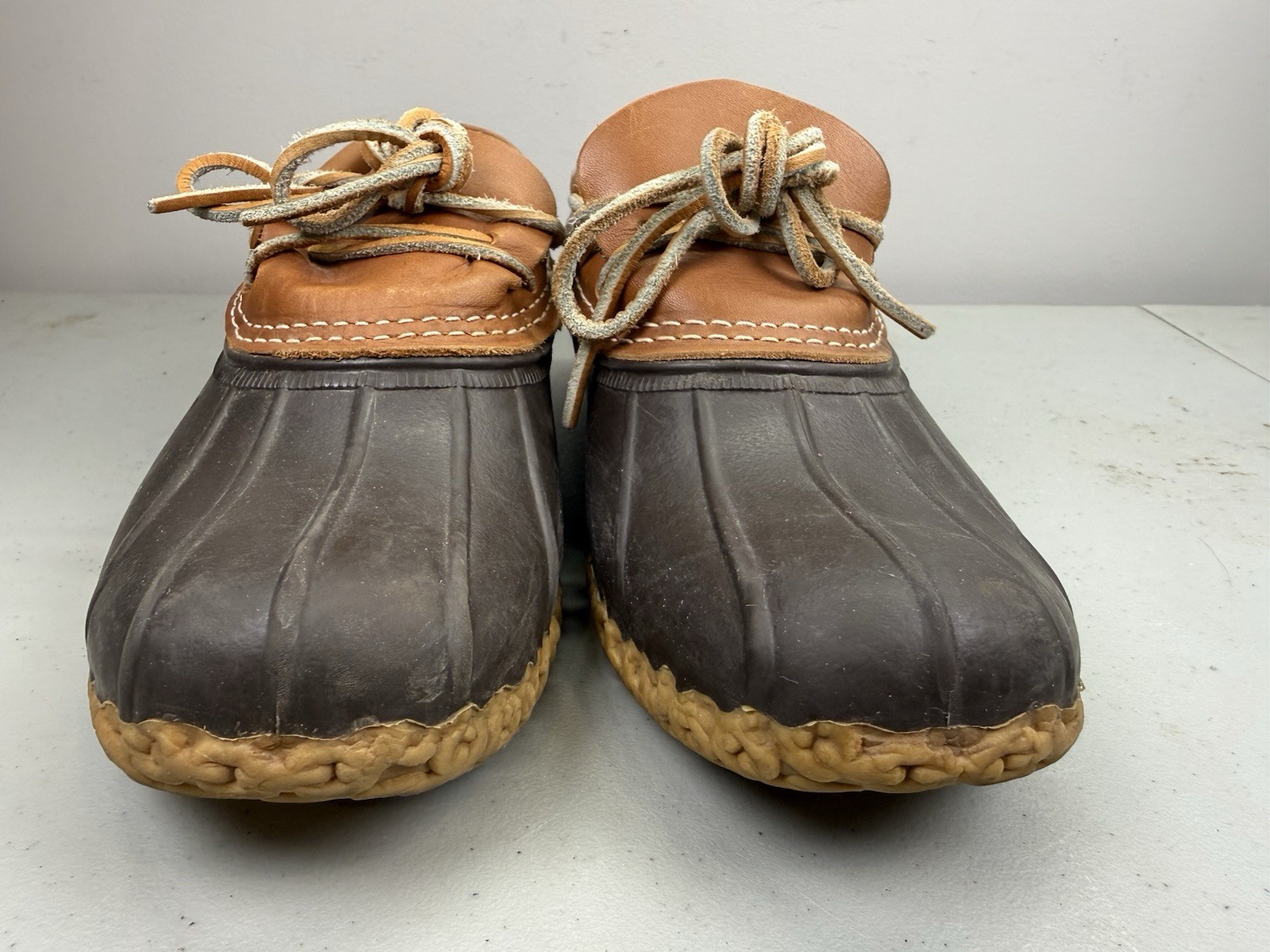 LL BEAN Maine Hunting Duck Boot Shoes Mid-Top Brown Leather WOMENS CM 7M