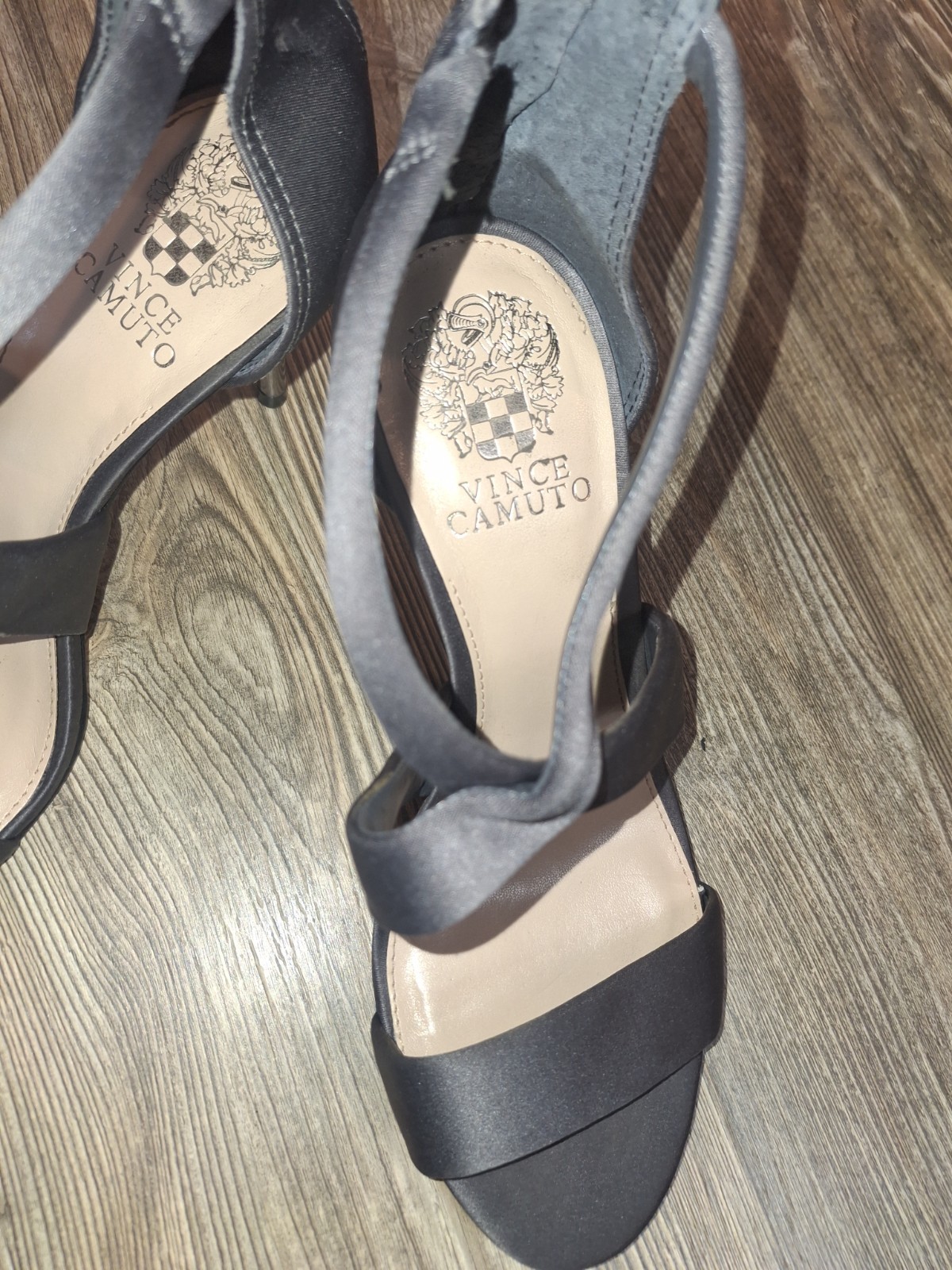 Vince Camuto Women’s Gray Strappy Open Toe Ankle Strap Zip Stiletto Heel 7.5