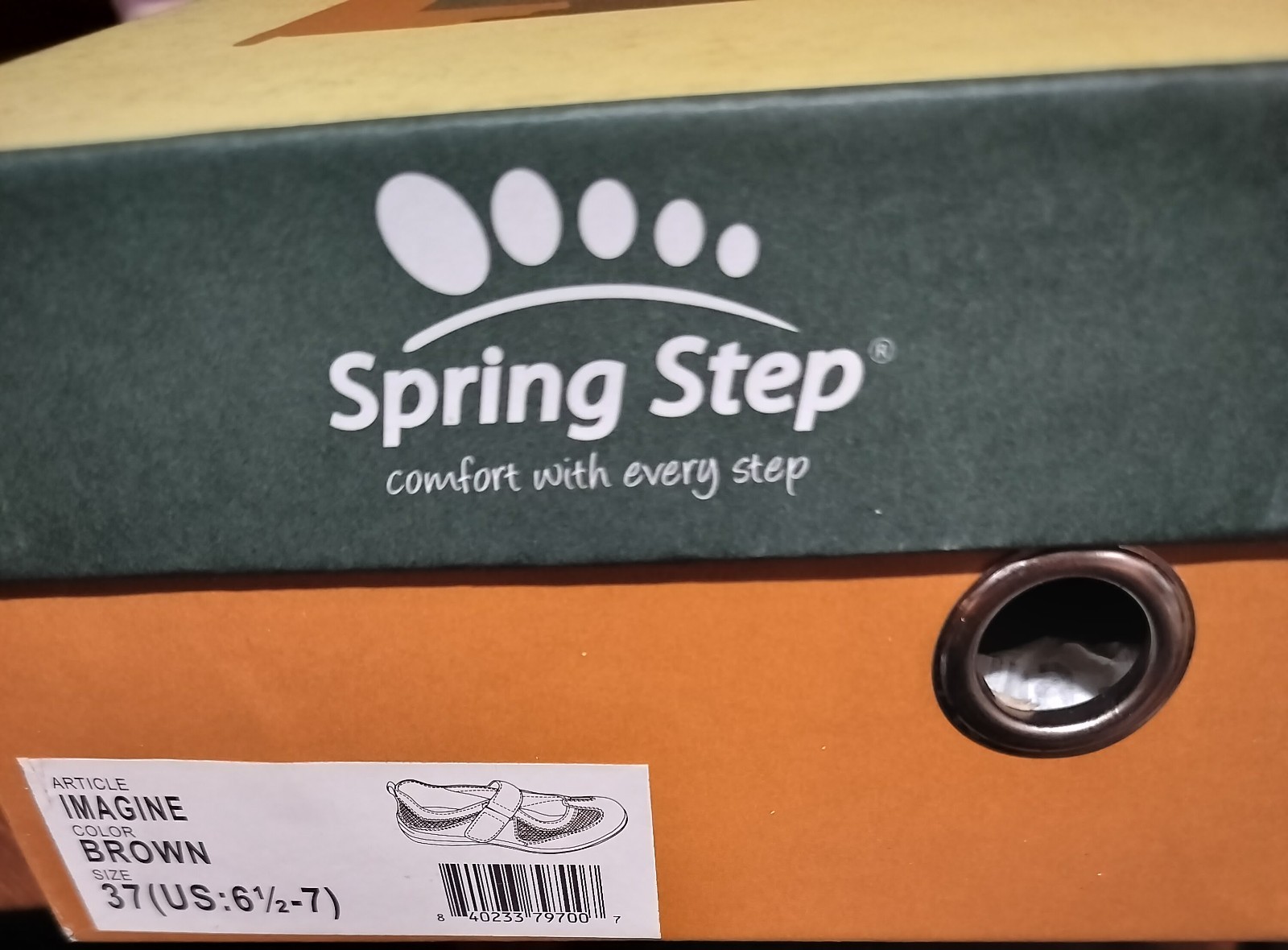 Spring Steps Brown Leather Mary Jane Womens Shoes, Size 7 New
