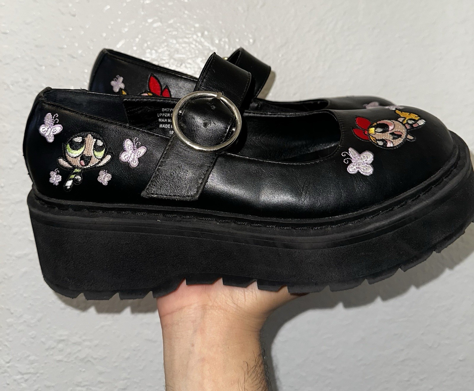 Dolls Kill Power Puff Girls Power Play Mary Janes Size 10 platform shoes black