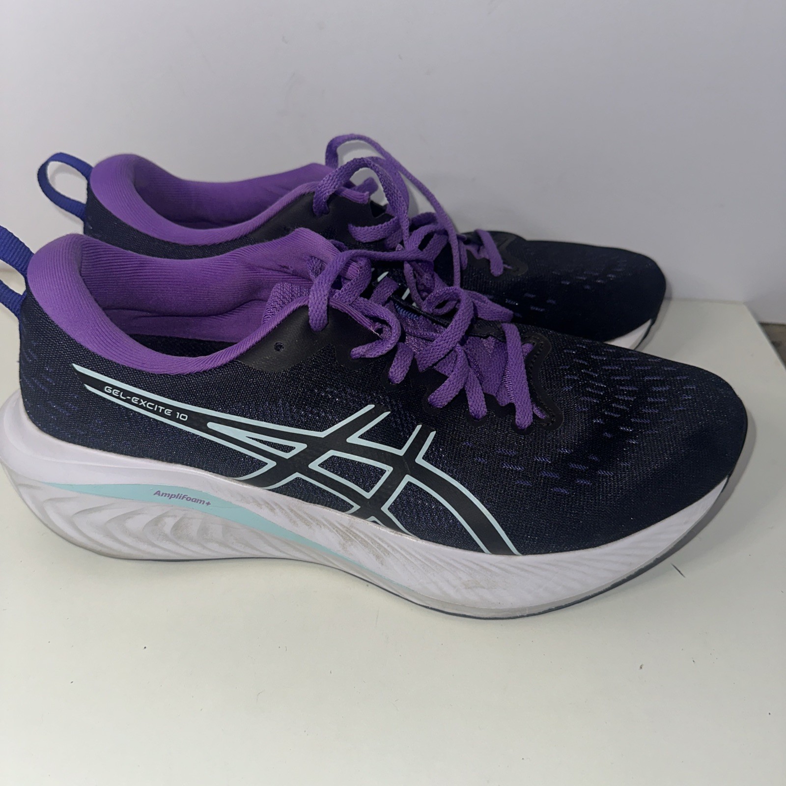 ASICS Shoes GEL EXCITE 10 Womens Size 11 Black Purple Running Sneaker 1012B418