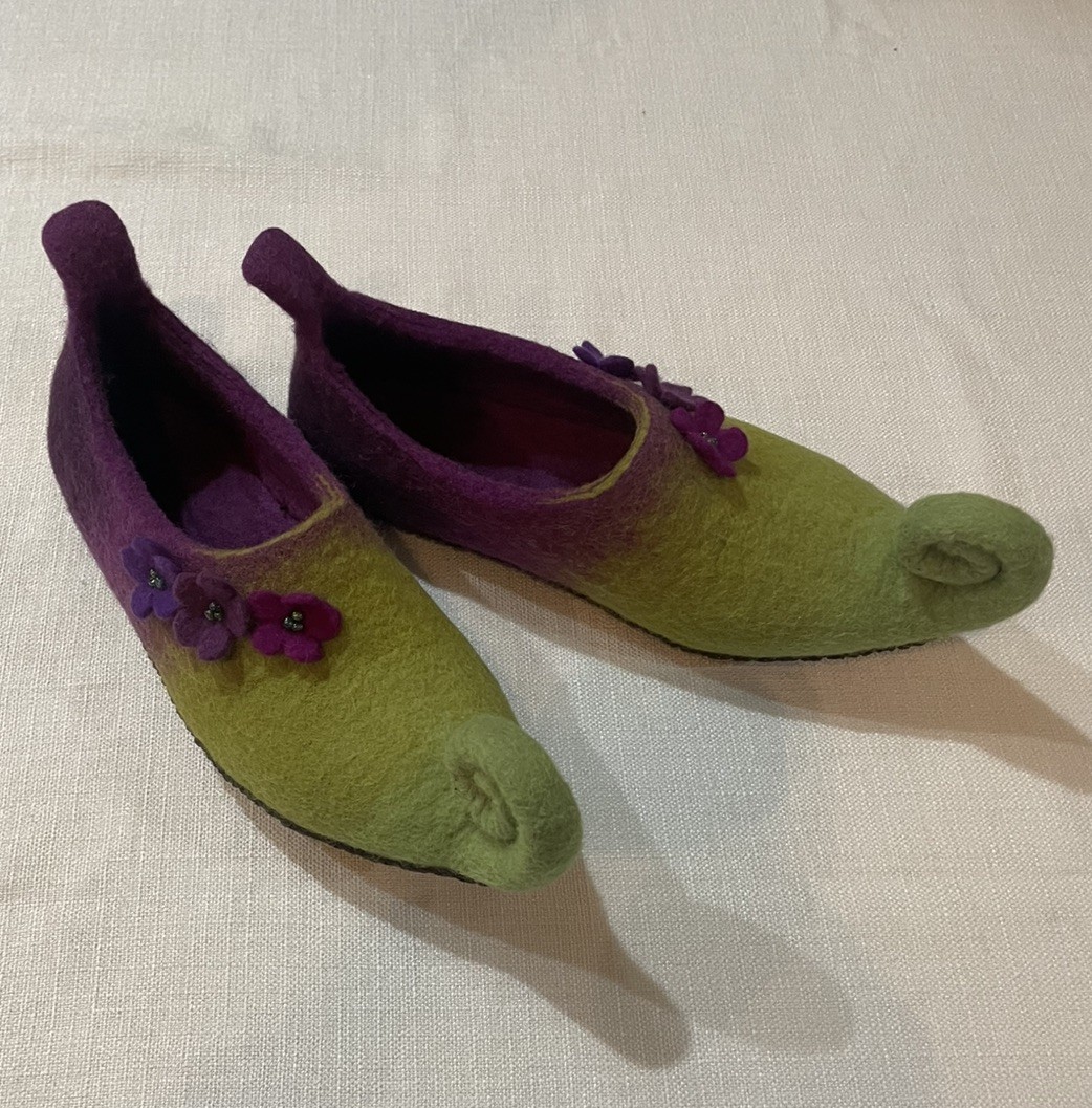 Zavesfelt Fairy/Elf Shoes Women’s US 8.5-9.5 Felted Wool Handmade in Lithuania