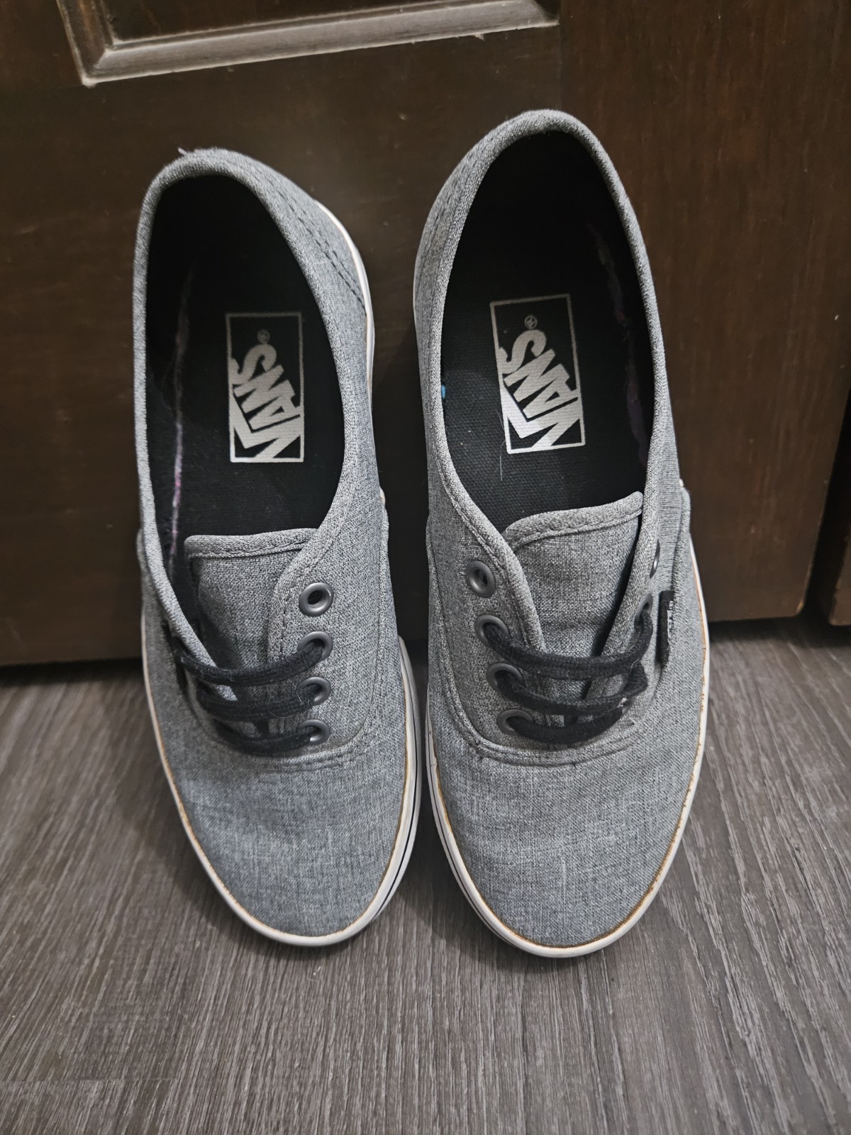 Vans Authentic Lo Pro Gray Chambray Shoes Womens 6 Mens 4.5 TB4R Low Top Sneaker