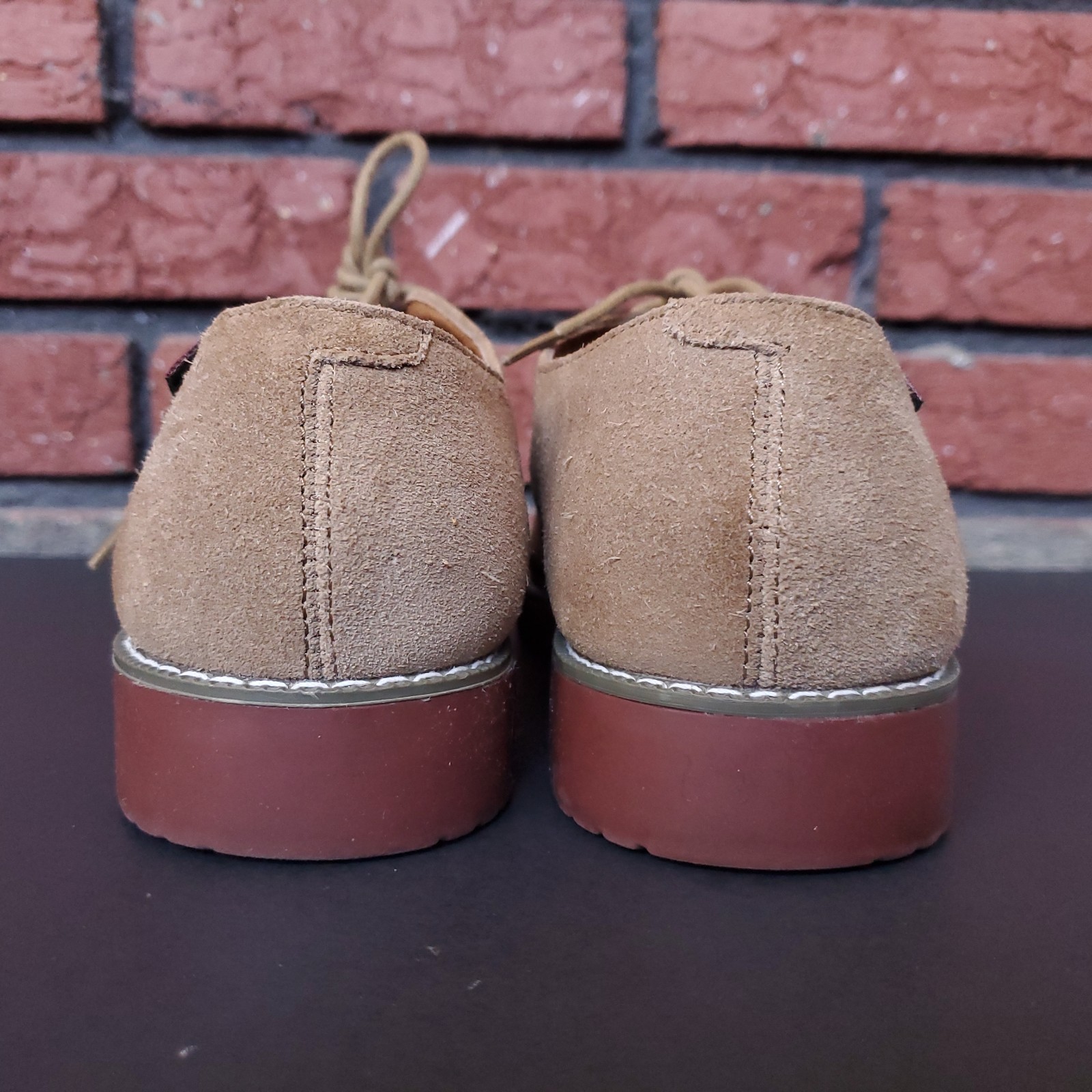 School Issue Suede Leather Shoes Womens 8 M Tan Semester Casual Oxford Uniform