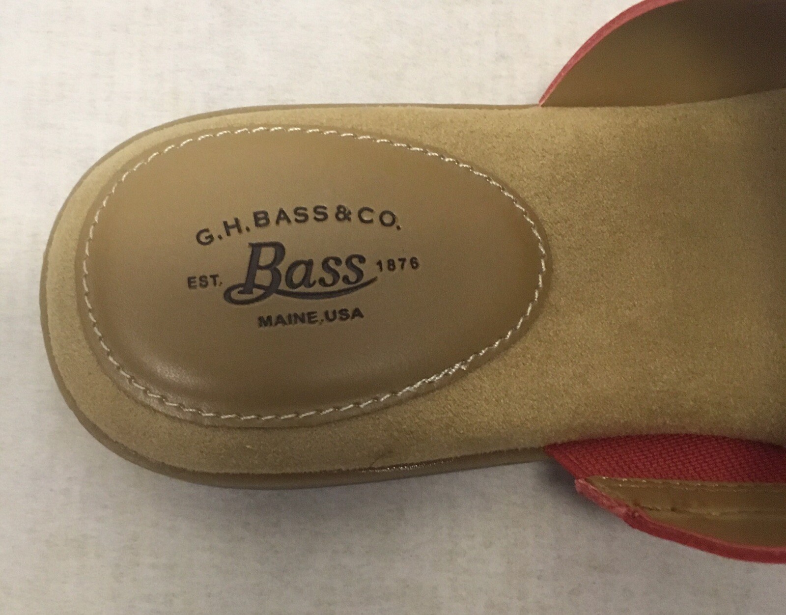 G.H. Bass Robin Red Sandal Leather Upper Suede Like Sock Lining Size 6M