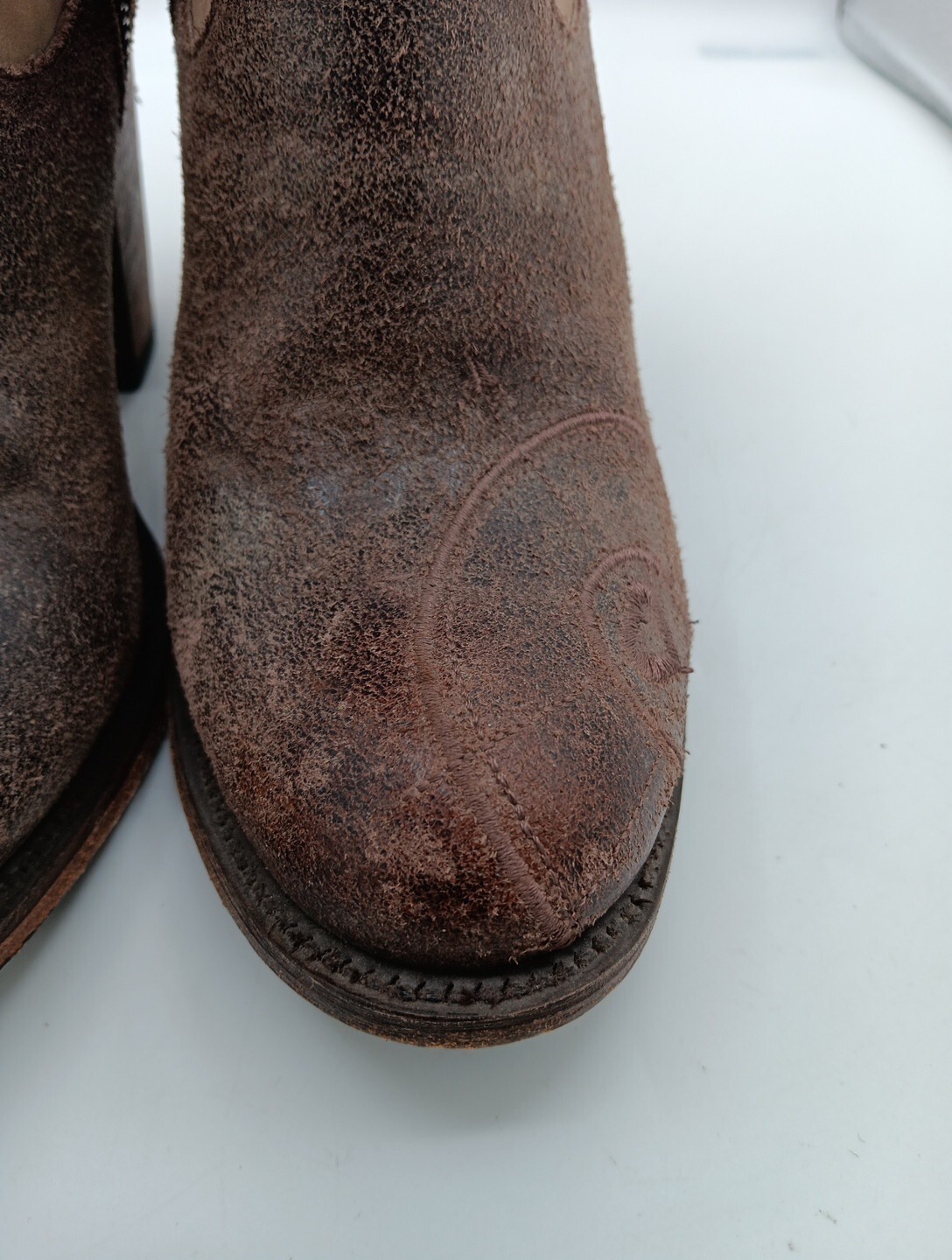 Womens Junk Gypsy By Lane Heeled Distressed Leather Boots Size 7