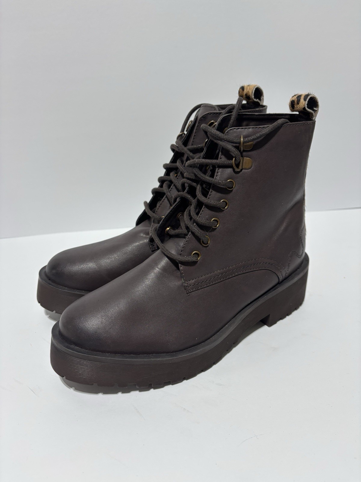 Secret Celebrity Women’s Living It Up Brown Lace-Up Boots, Size 8 M