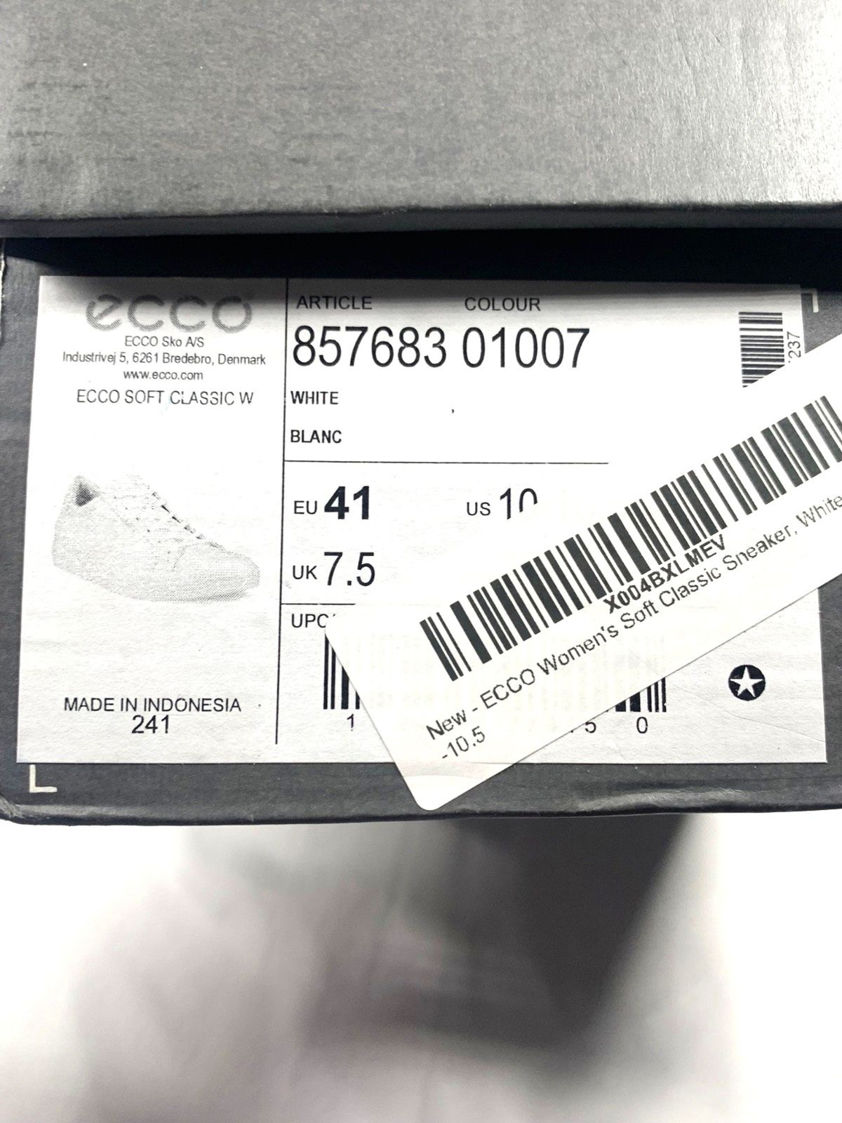 Ecco Soft Classic White Leather Sneakers Women’s Size US 10 – 10.5 EU 41