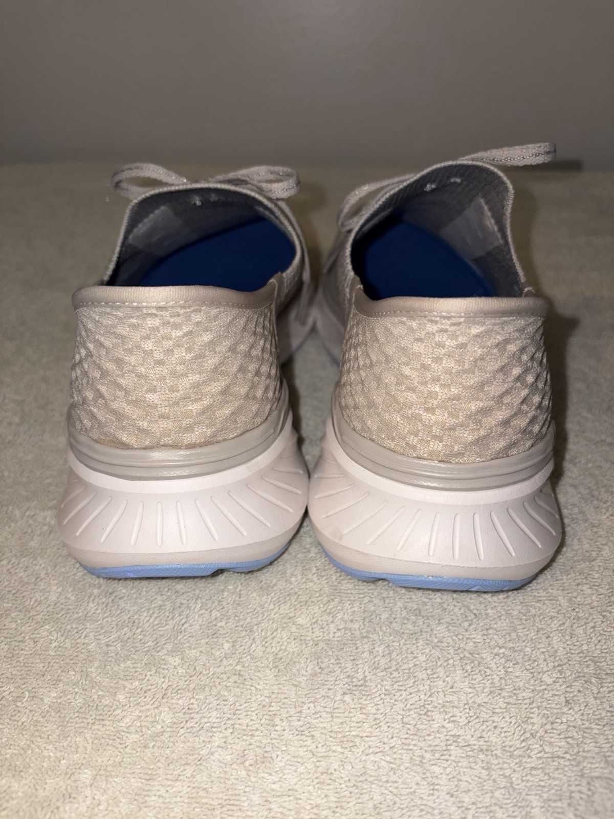 SKECHERS Slip-ins Relaxed Fit Edgeride Womens Gray/Blue Lace-Up Running Sneakers
