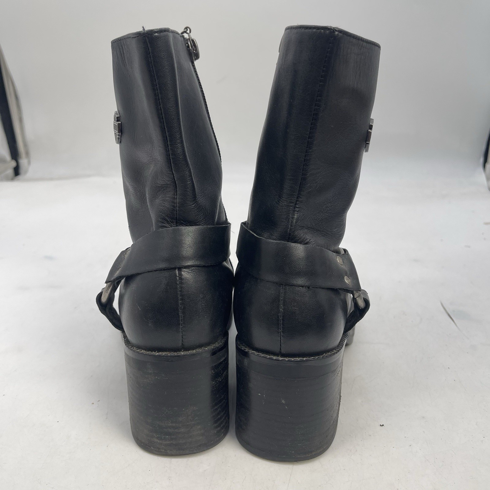 Harley Davidson Boots Womens 7.5 Black Leather Harness Riding Boots 81026