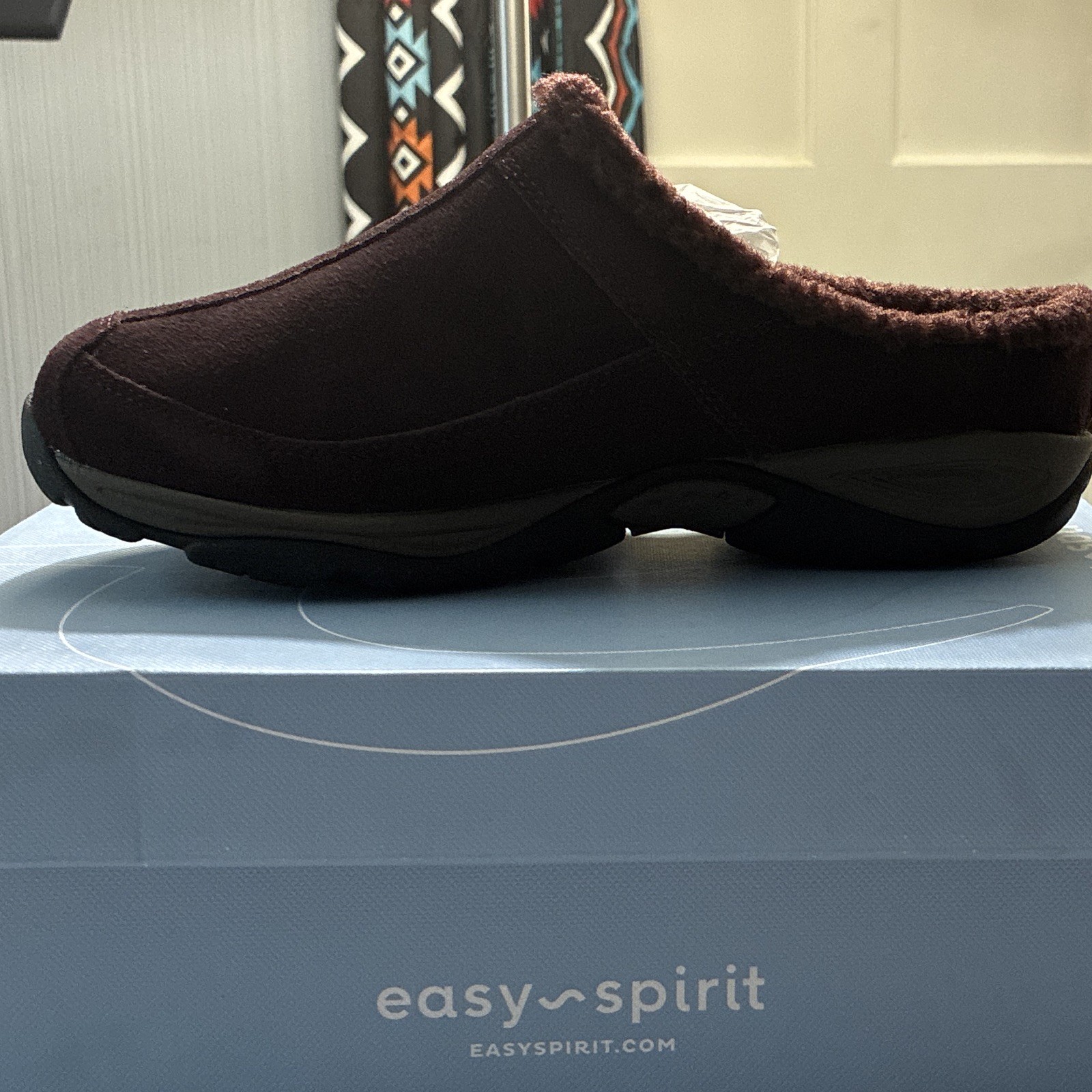 Easy Spirit Women’s Brown Faux Suede Lined Fur Trim 10W
