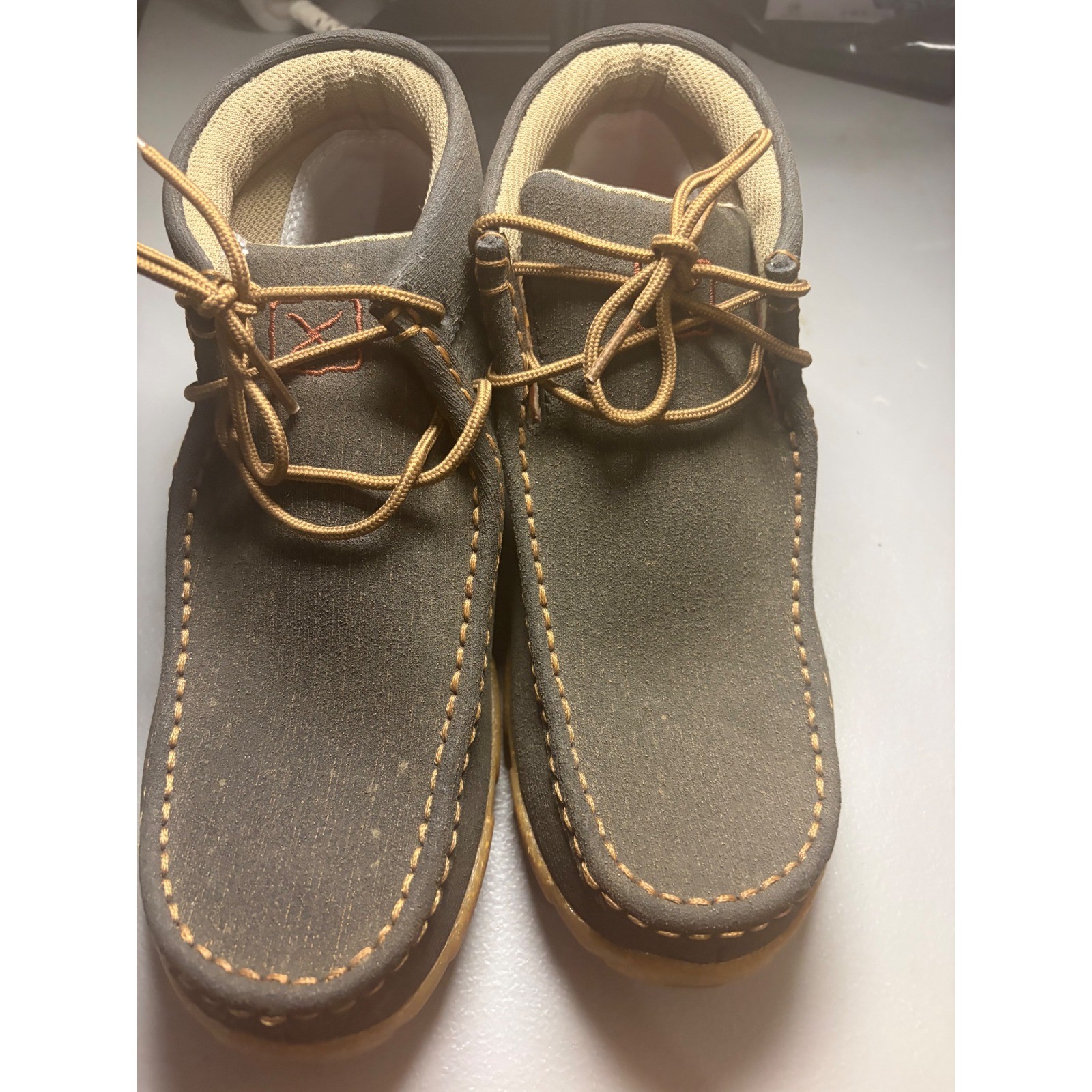 Twisted X Driving Moc Chukka Boots Womens Size 8M Charcoal Grey Leather WDM0144