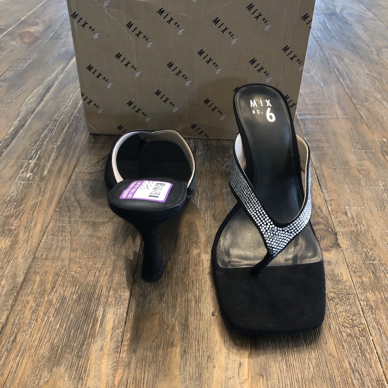 Mix No. 6 Gaile Sandal Black Micro Suede 12M