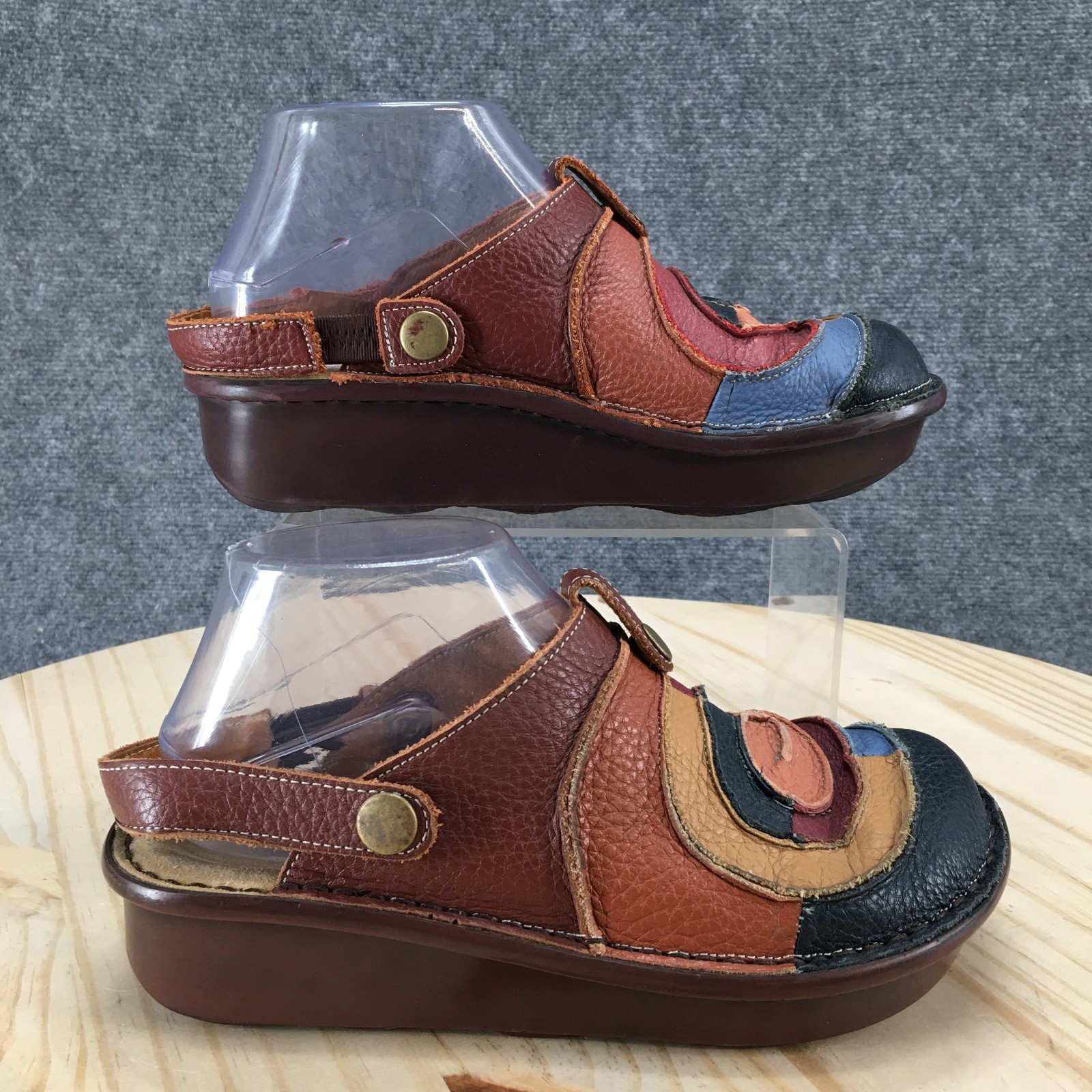 Spring Step Shoes Womens 38 Lollipop Mule Clogs Multicolor Leather Closed Toe
