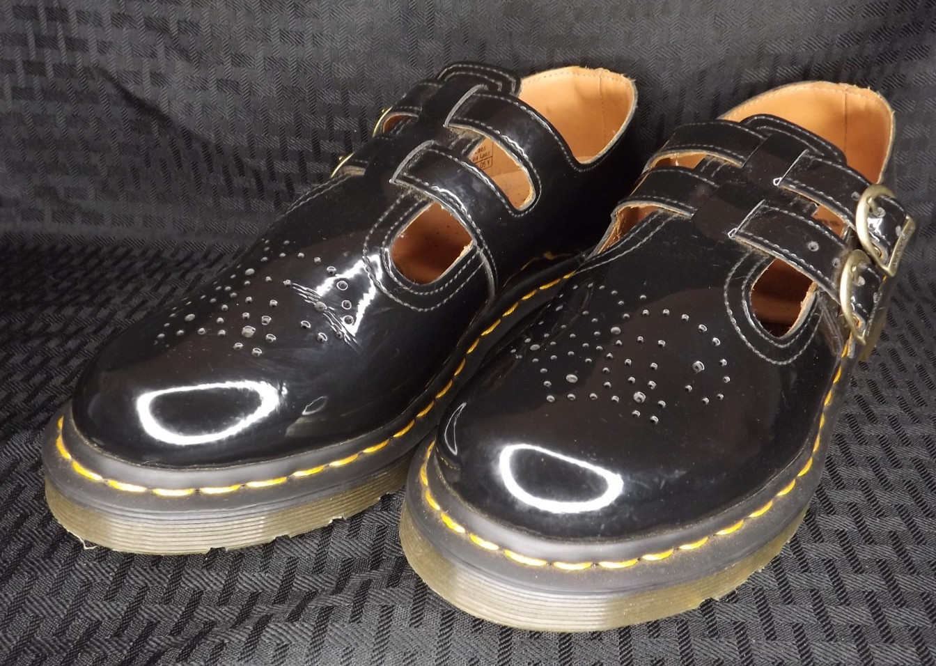 Dr. Martens 8065 Mary Jane Black Patent Leather Shoes Women’s US 8 Double Buckle