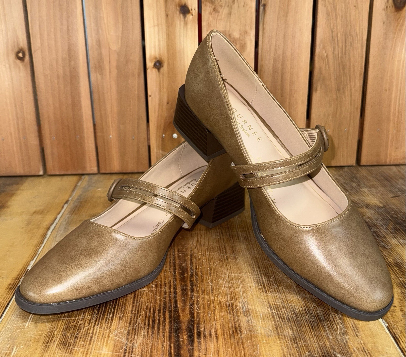 Journee Collection Tru Comfort Foam Savvi Women’s Block Heels, Tan Sz 9M