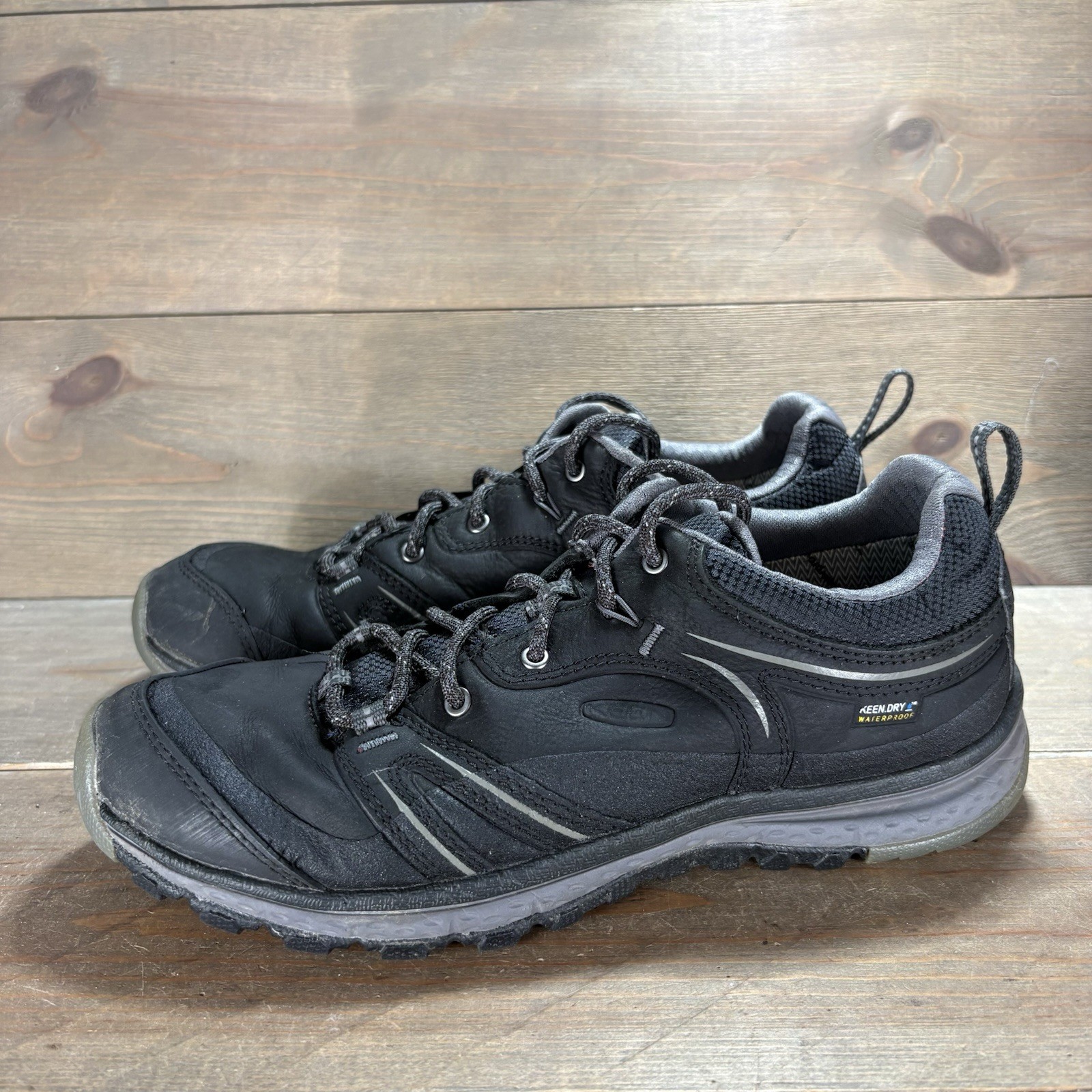 keen terradora womens size 8 shoes black leather waterproof hiking sneakers