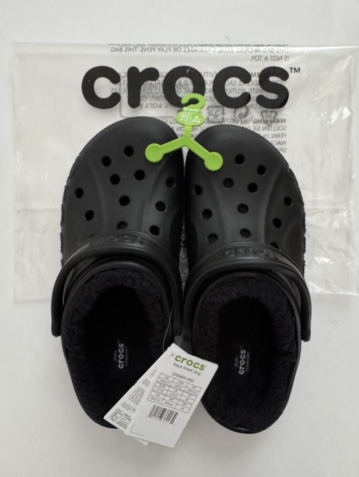 NWT Crocs Baya Lined Clog Black Size M8 W10 Style 205969-060
