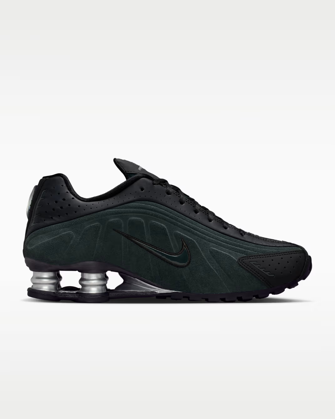 Nike Shox R4 Womens Size 7 Black Metallic Silver Seaweed HQ7739 002