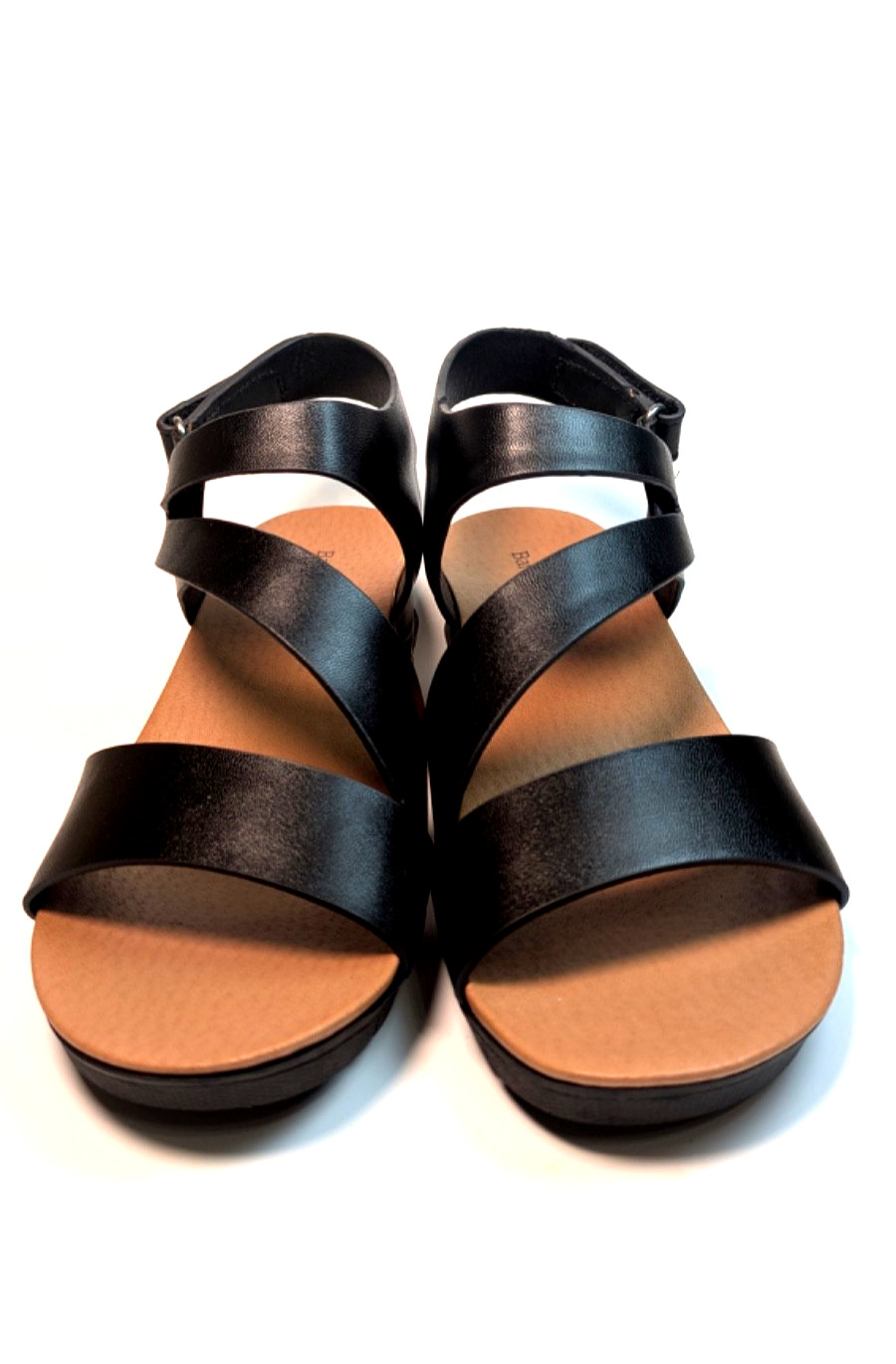 Baretraps Caley Wedge Women’s Sandals Black Faux leather| Comfort| Size 8M |NEW