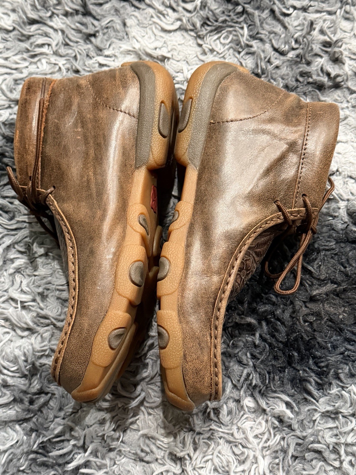 Twisted x Chukka Women’s Driving Moc Size 7, Brown Leather Western Cute Design