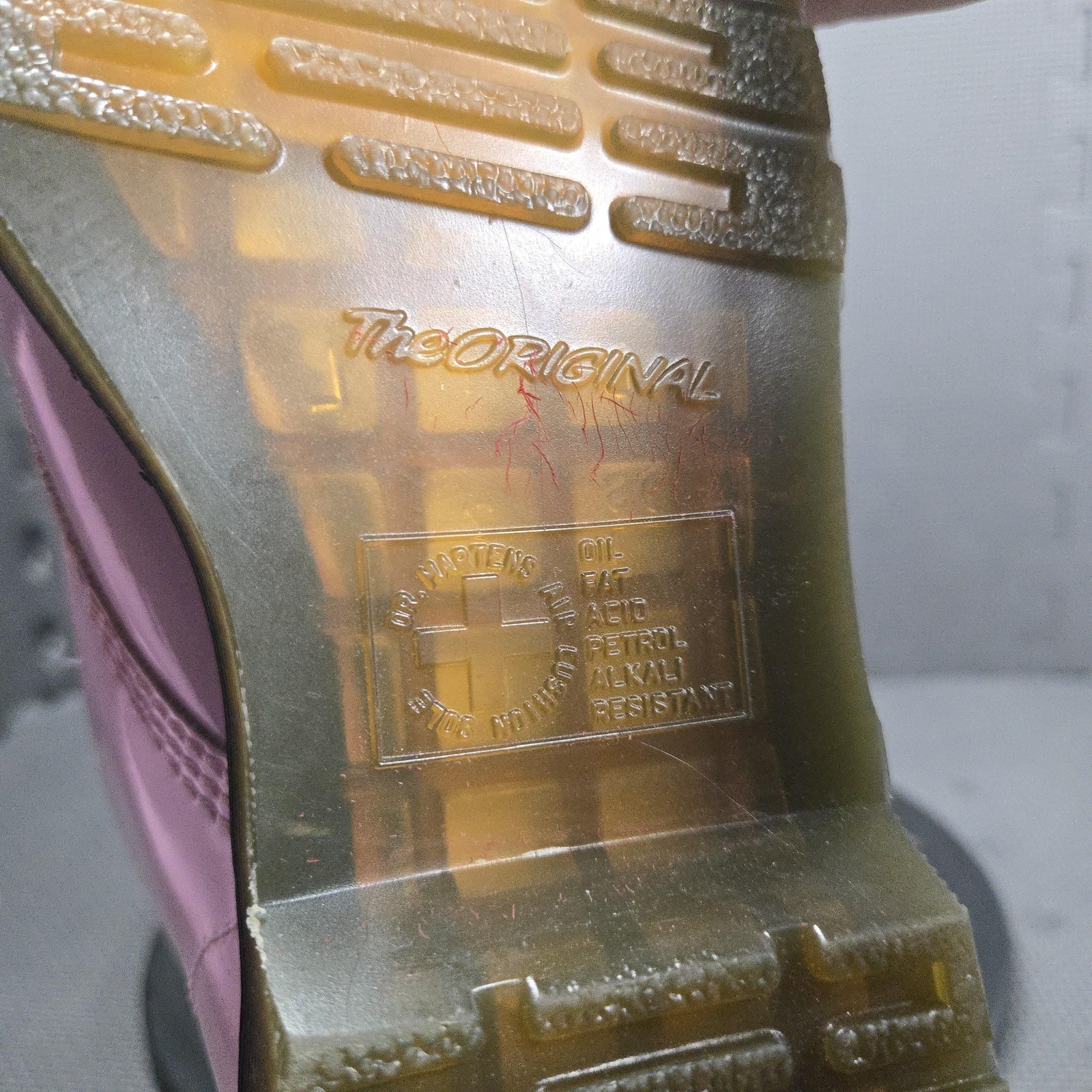 Dr Martens 1460 Boots Womens Size 9 Pink Patent Leather Lace Up Ankle Combat