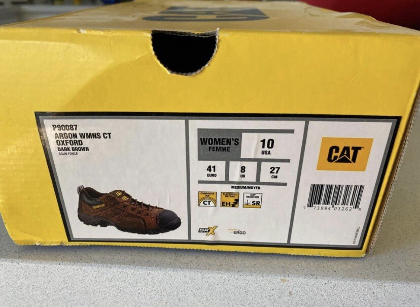 Caterpillar ARGON P90087 CT WOMENS Slip Resistant Composite Toe Work Shoe 10M
