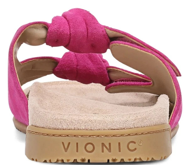 VIONIC Elara Slide Sandal Rose Violet Suede Color, New, All Size
