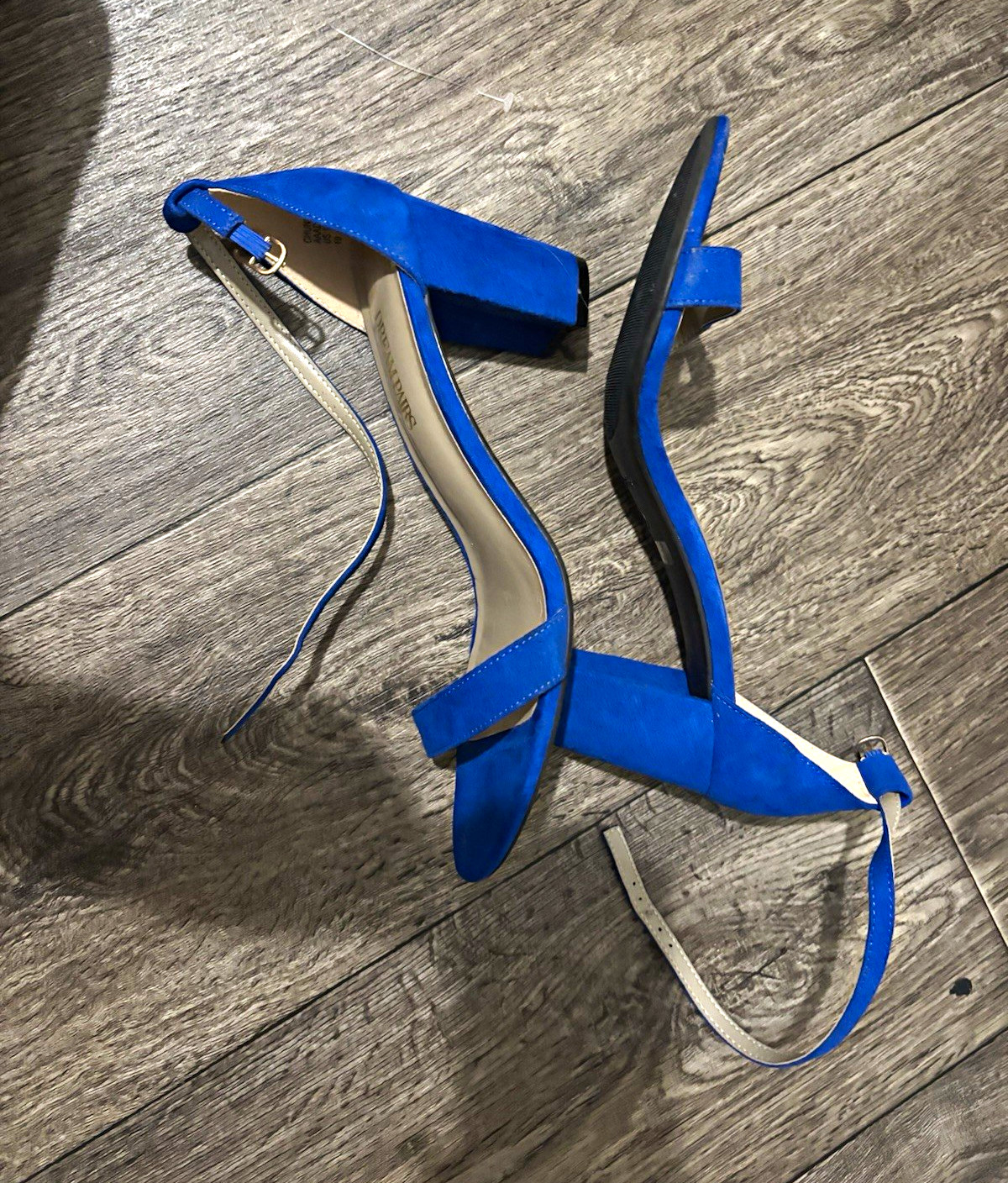 Dream Pairs Women’s Blue Faux Suede Strappy Open Toe Ankle Strap Heels 10