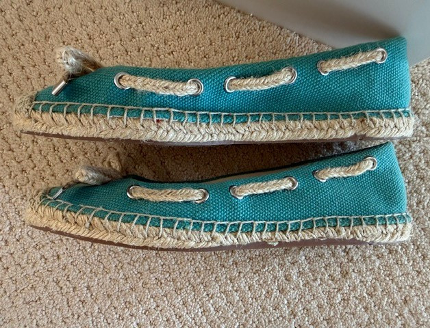 FRANCO SARTO Wells2 Women’s Turquoise Fabric Espadrilles Slip On Flats 6.5