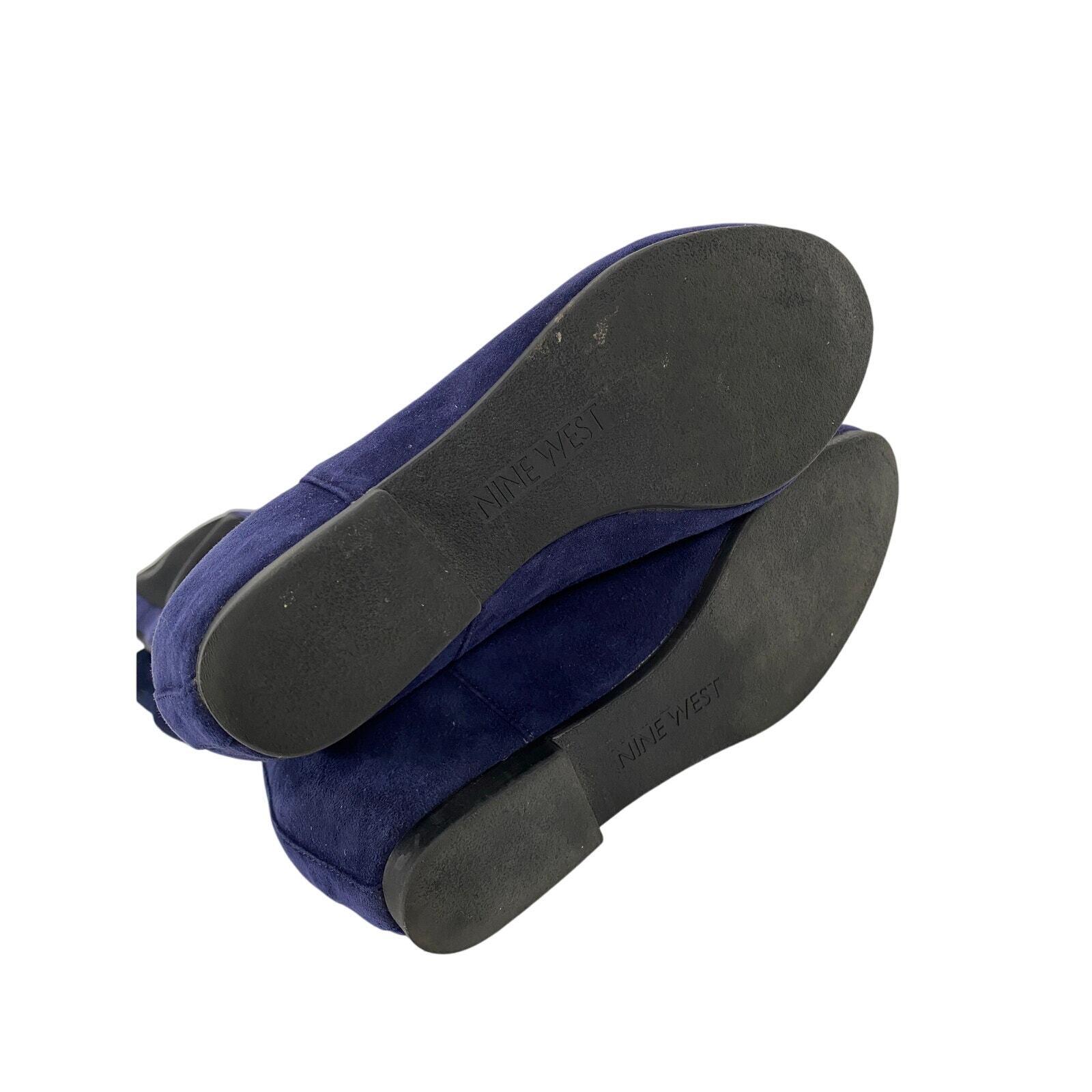 Nine West Women’s Tiberia Tall Riding Boots Royal Blue Suede Textile Wedge 6M