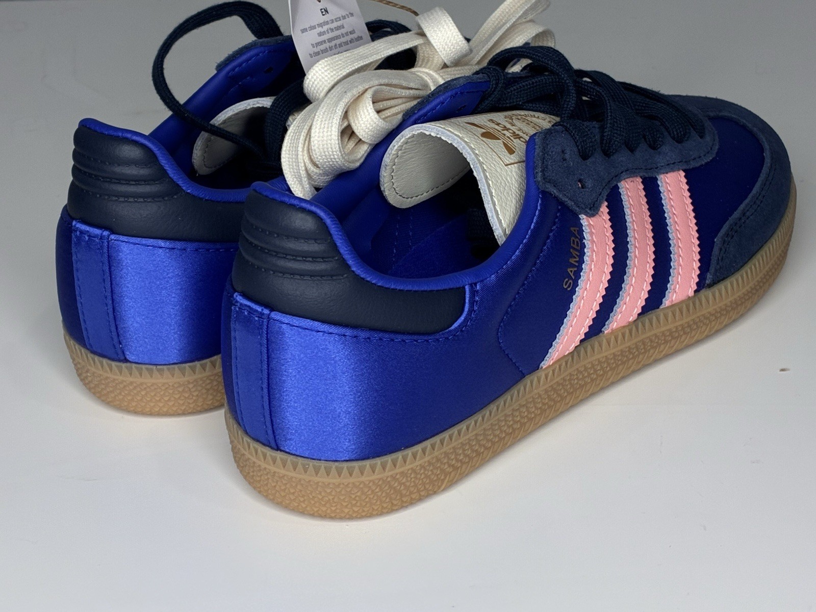 adidas Samba OG Women Lucid Blue/Night Indigo Satin Low Top Gum JS1317