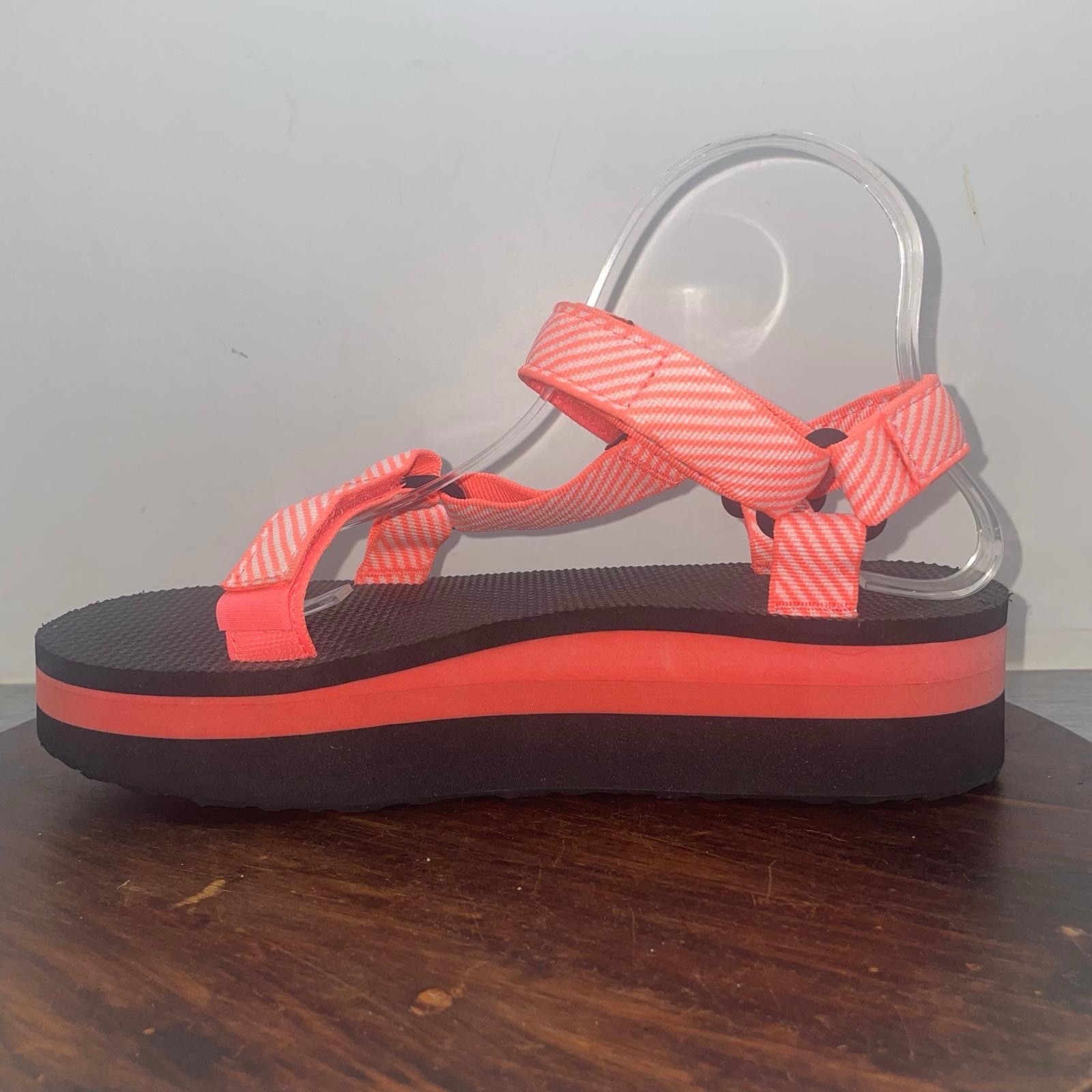 Teva Sandals Women’s 9 Midform Universal Platform Orange Hook & Loop 1008844