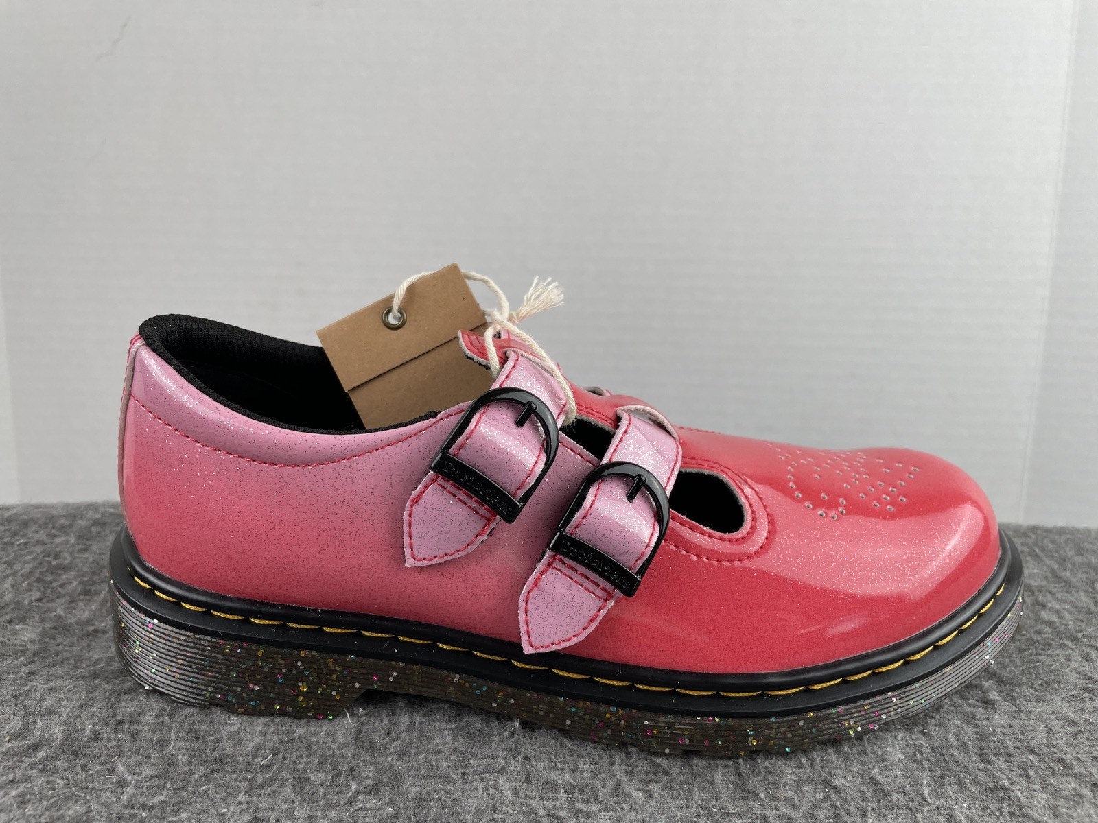 Dr. Martens Mary Janes 8065 Gradient Pink Glitter Women’s Sz 5 Double Strap NWT