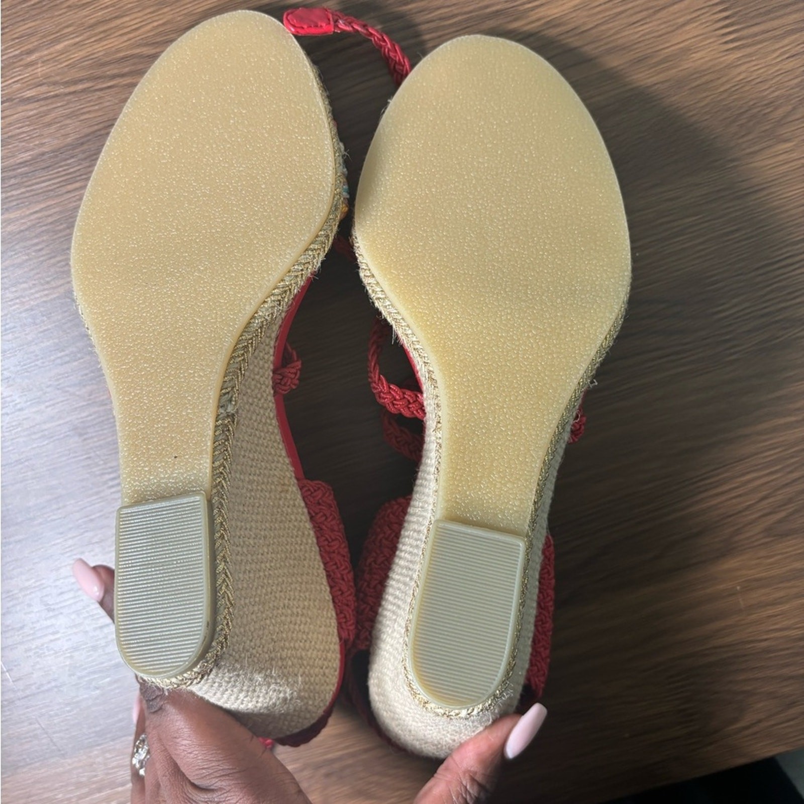 Via Spiga Multicolor Red Espadrilles with Ankle Tie size 9 NWOT