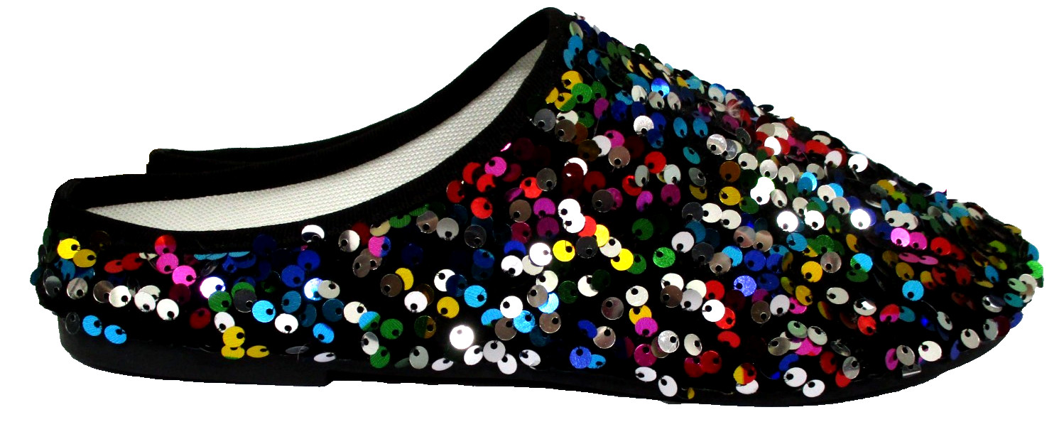 ENVY Sewn Sequins Covered Slip-On Flats Size 7.5 US 40 EU Mirrored Shake NEW
