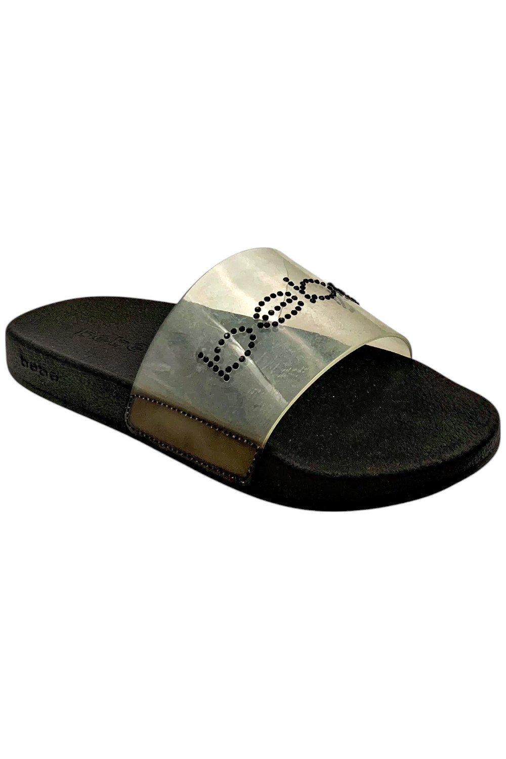 Bebe Women’s Dahlia Slide Sandal Black/Transparent