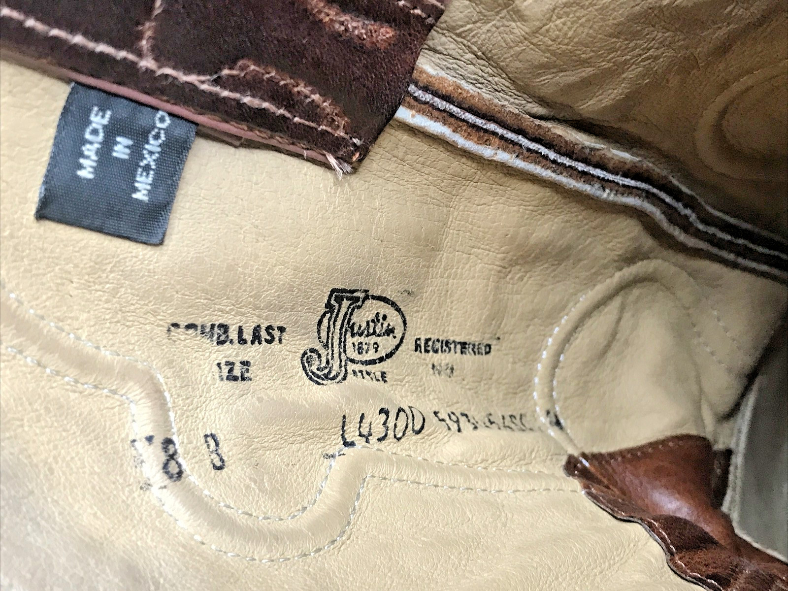 *Read Justin Saddle Torino Women’s 8B Snip Toe Cowboy Boots Brown Leather L4300