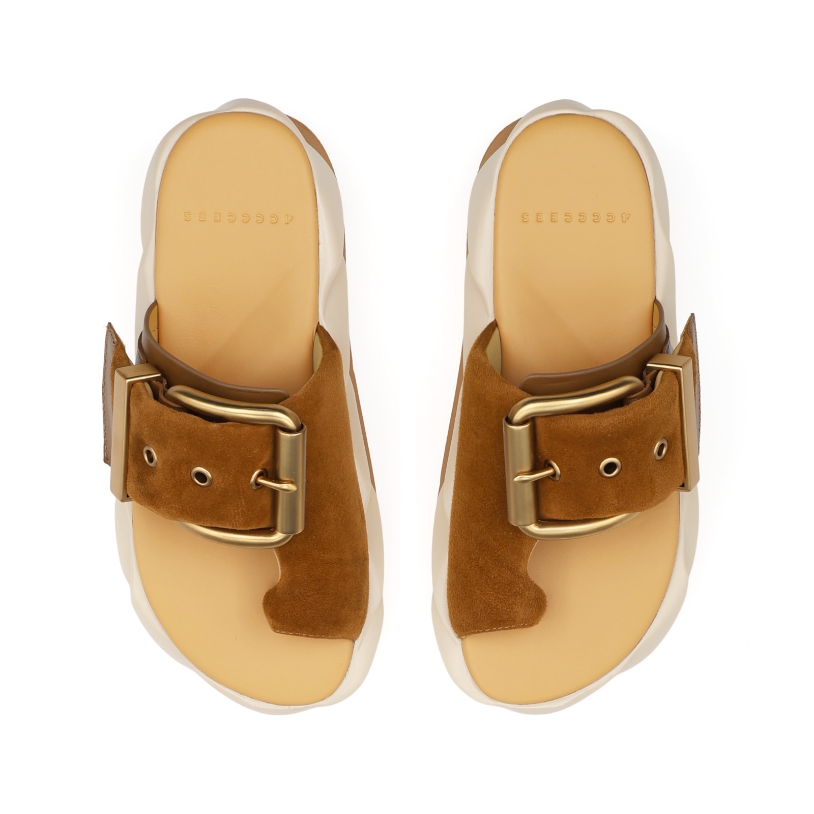 4CCCCEES Mellow Glow Soft Brown Suede Platform Sandal Womens Sizes 36-41 NEW