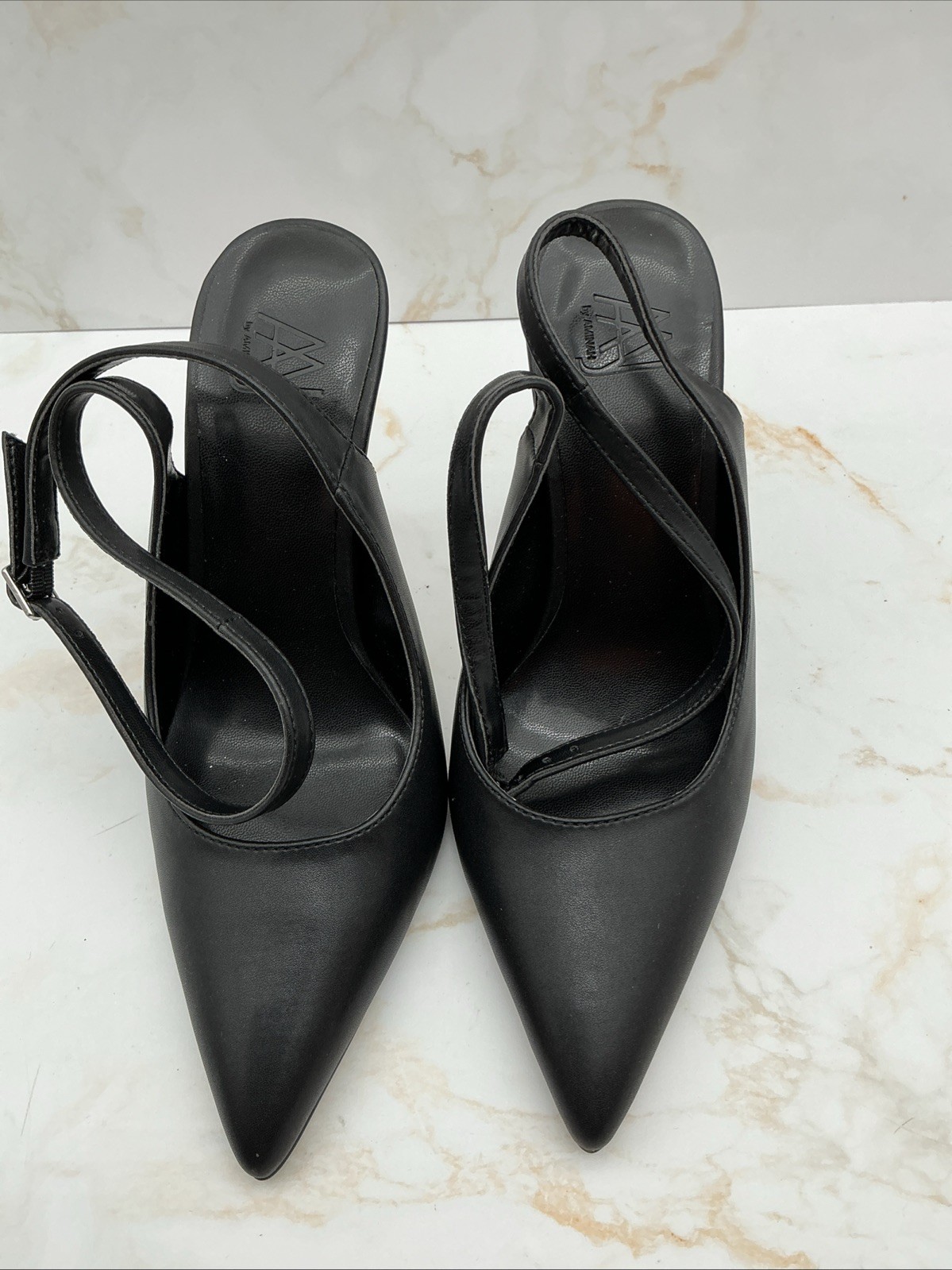 Aaj by Aminah Women’s Saraphina Embellished Heel Ankle-Strap Pumps – Black 5 M