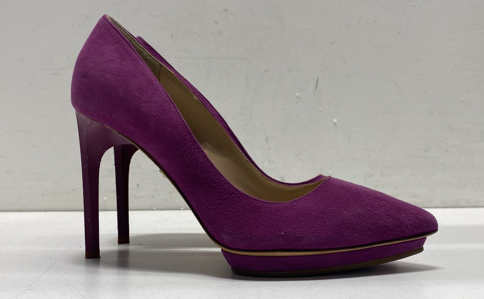 Diane von Furstenberg Anais Purple Suede Platform Pointed Toe Pumps Size 6