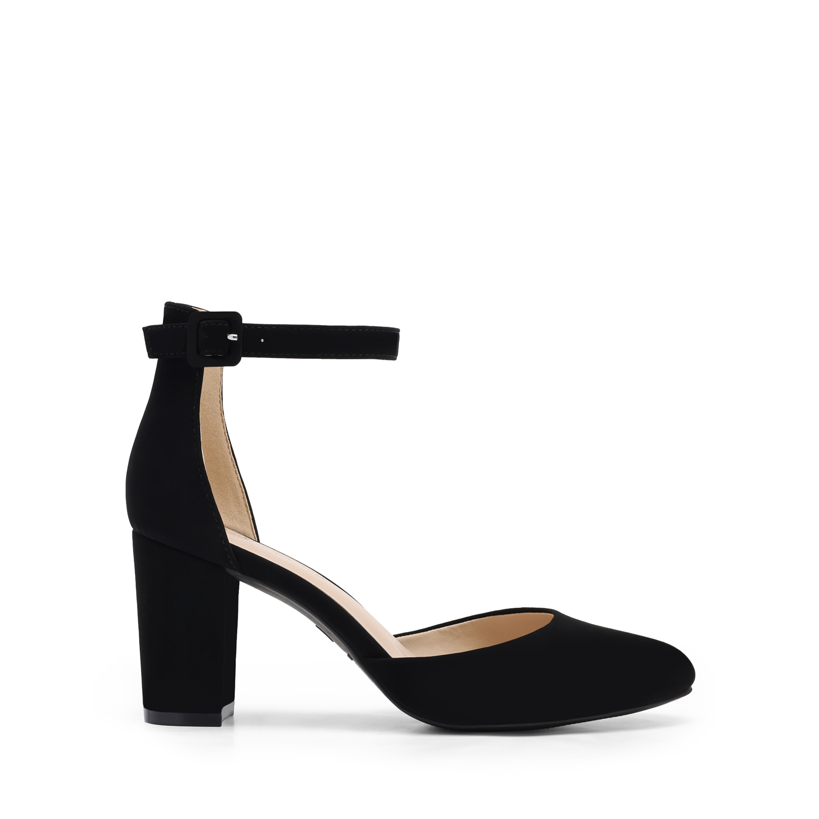 Women’s Dress Pumps 3 inch Chunky Block Heels Ankle Strap Round Toe Dress Pumps