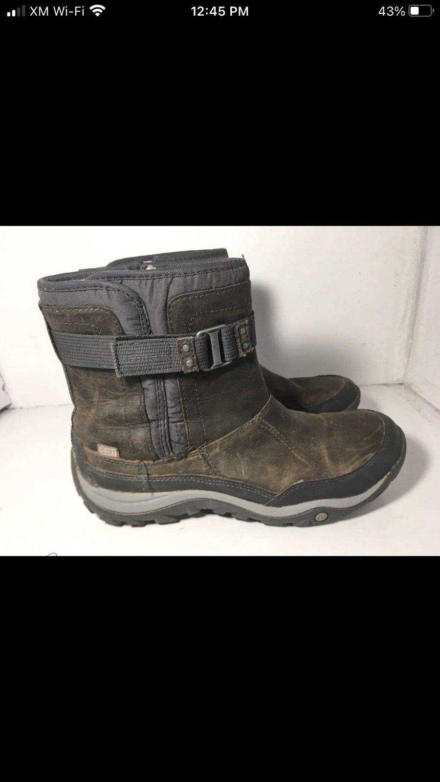 Merrell Murren Strap Olive Green Leather Waterproof Ankle Snow Boots Size 8
