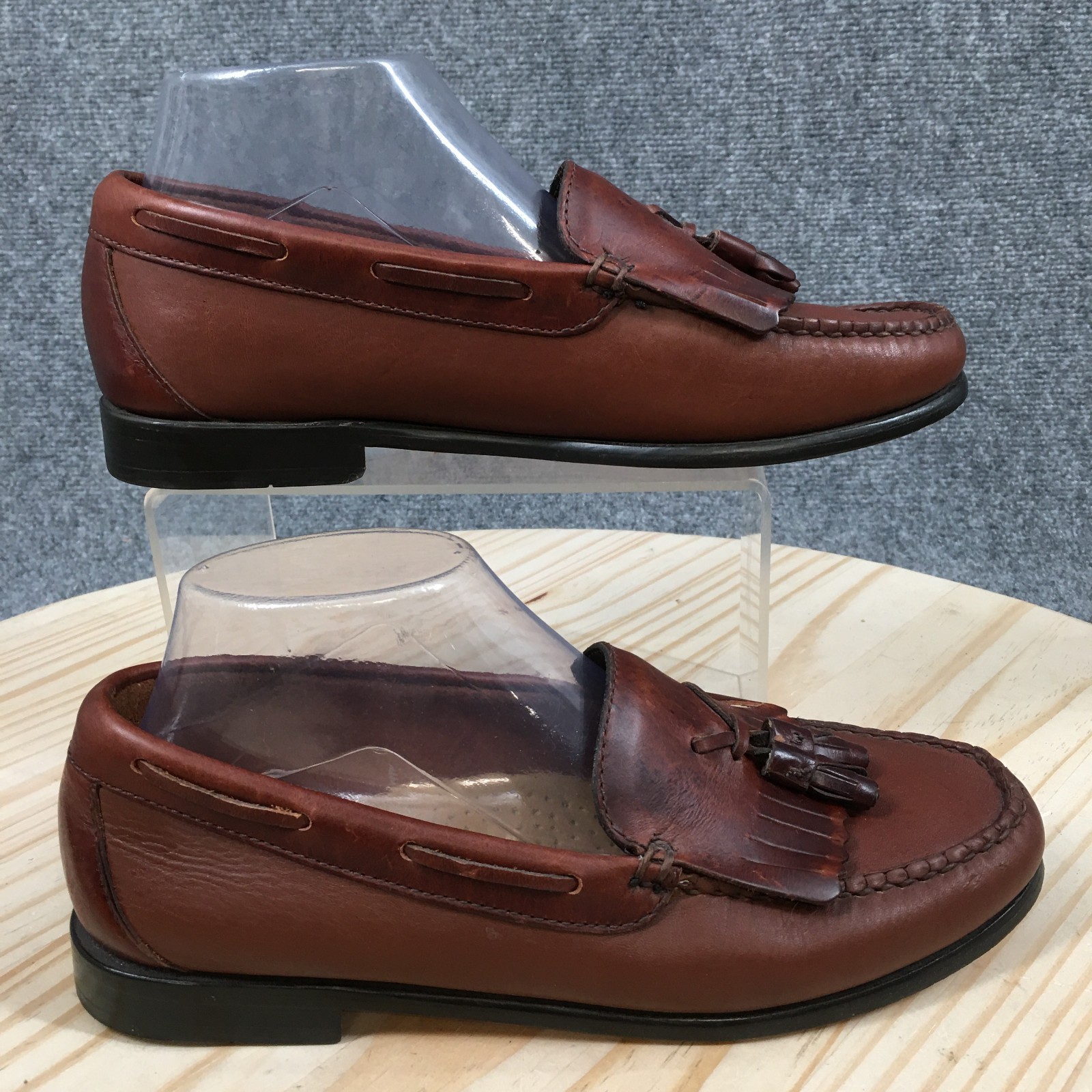GH Bass Weejuns Jaclyn Shoes Womens 8 Wide Loafers Kiltie Tasseled Casual Brown